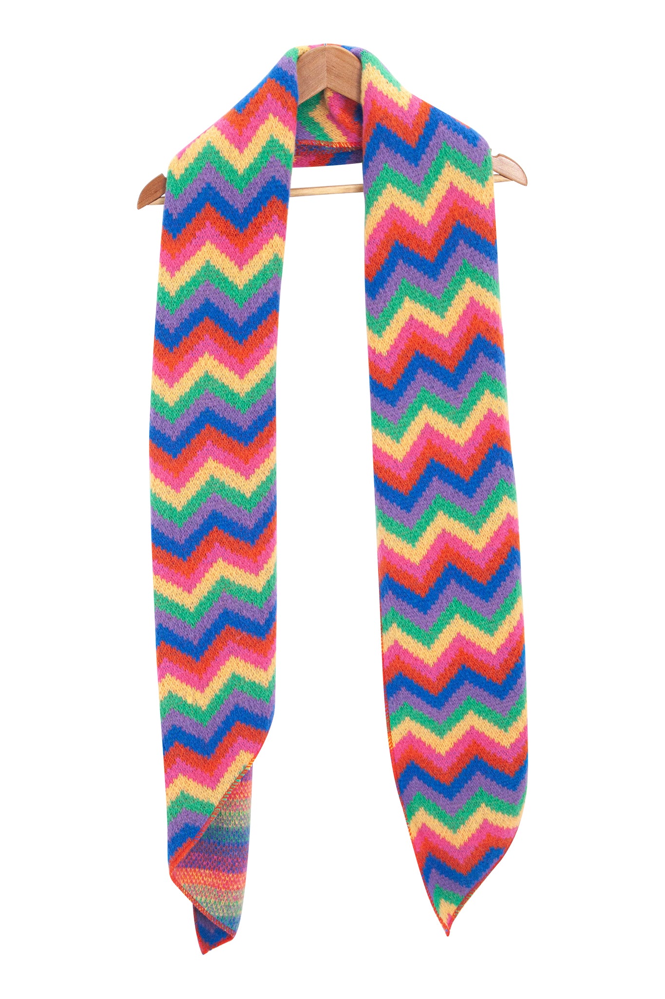Multi Zig Zag Stripe Winter Scarf, Image 2 of 5
