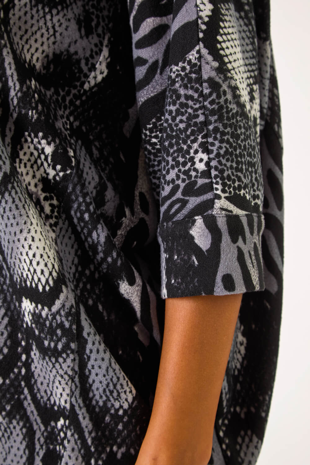 Black Animal Print Tunic Top, Image 6 of 5