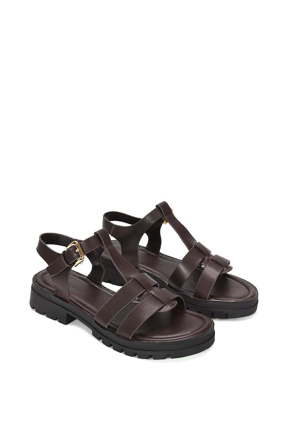 Brown XY LONDON Brown 'Maddison' Chunky Gladiator Sandals With Ankle Strap, Image 5 of 6