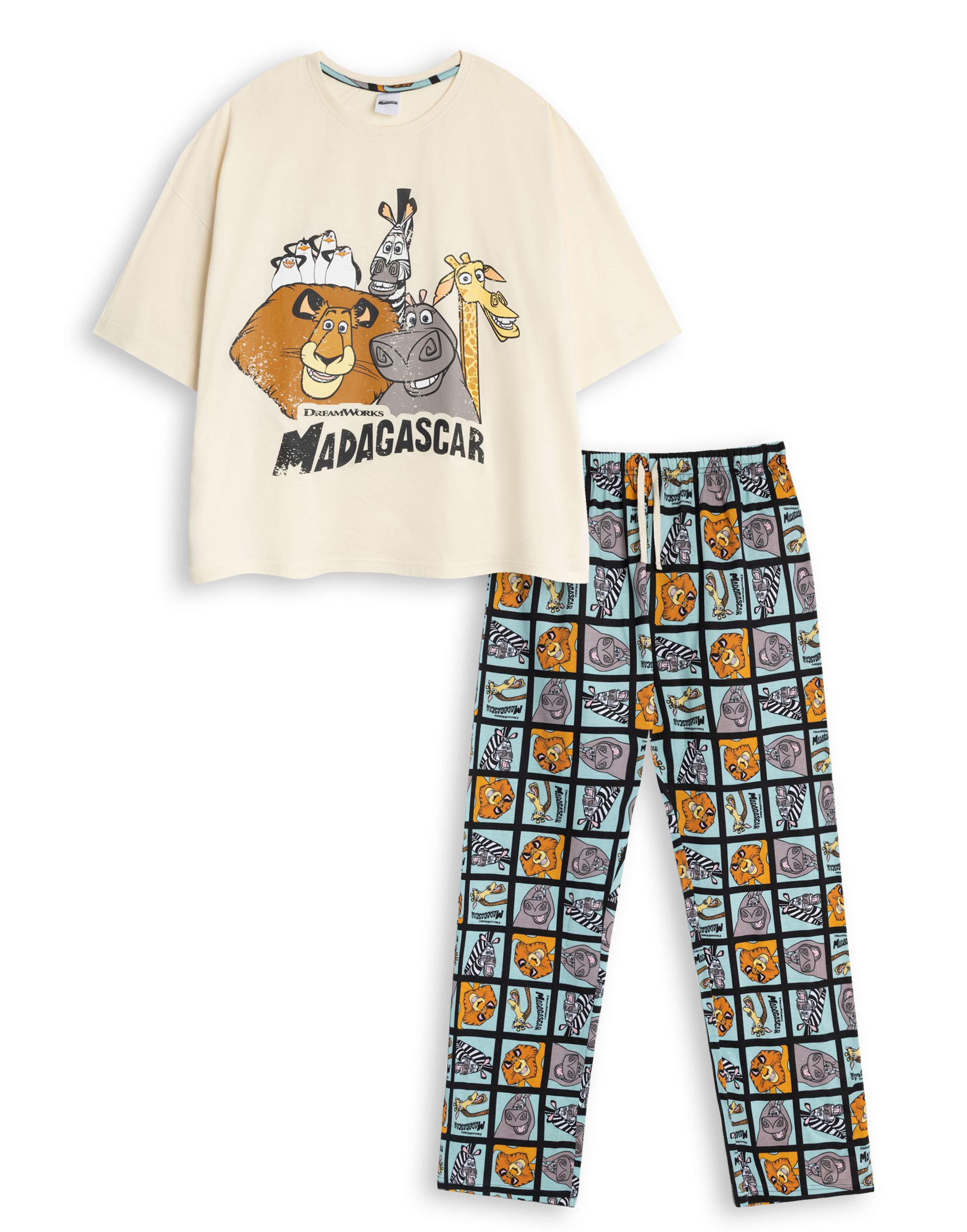 Beige Madagascar Character Small Pyjama Set, Image 1 of 6