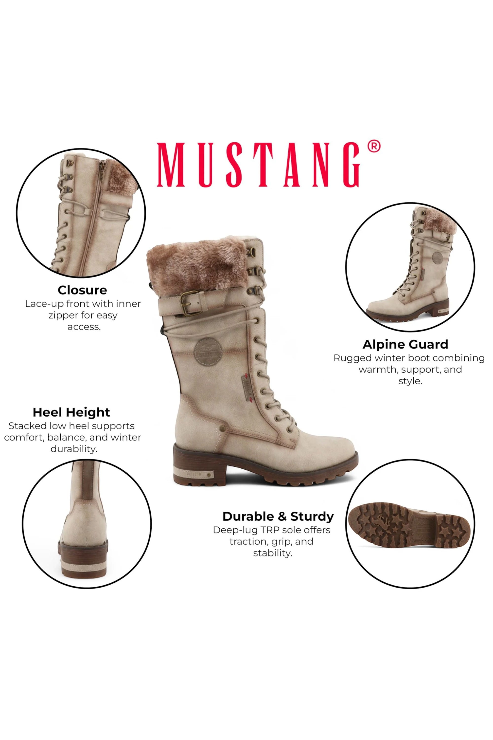 White Womens Mid-Calf Winter Boots-M0082003, Image 3 of 7