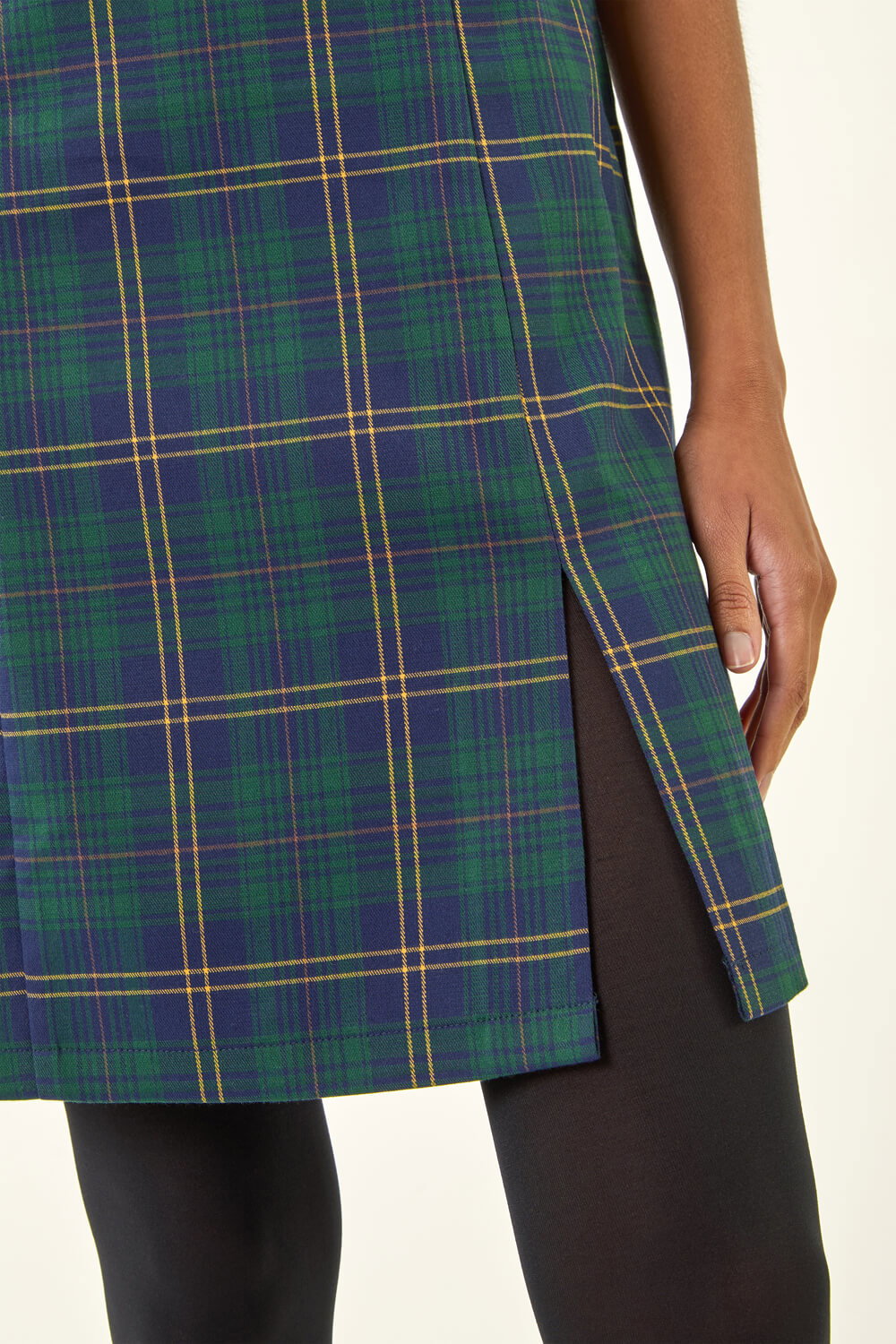 Forest Check Print Pinafore Dress, Image 6 of 5
