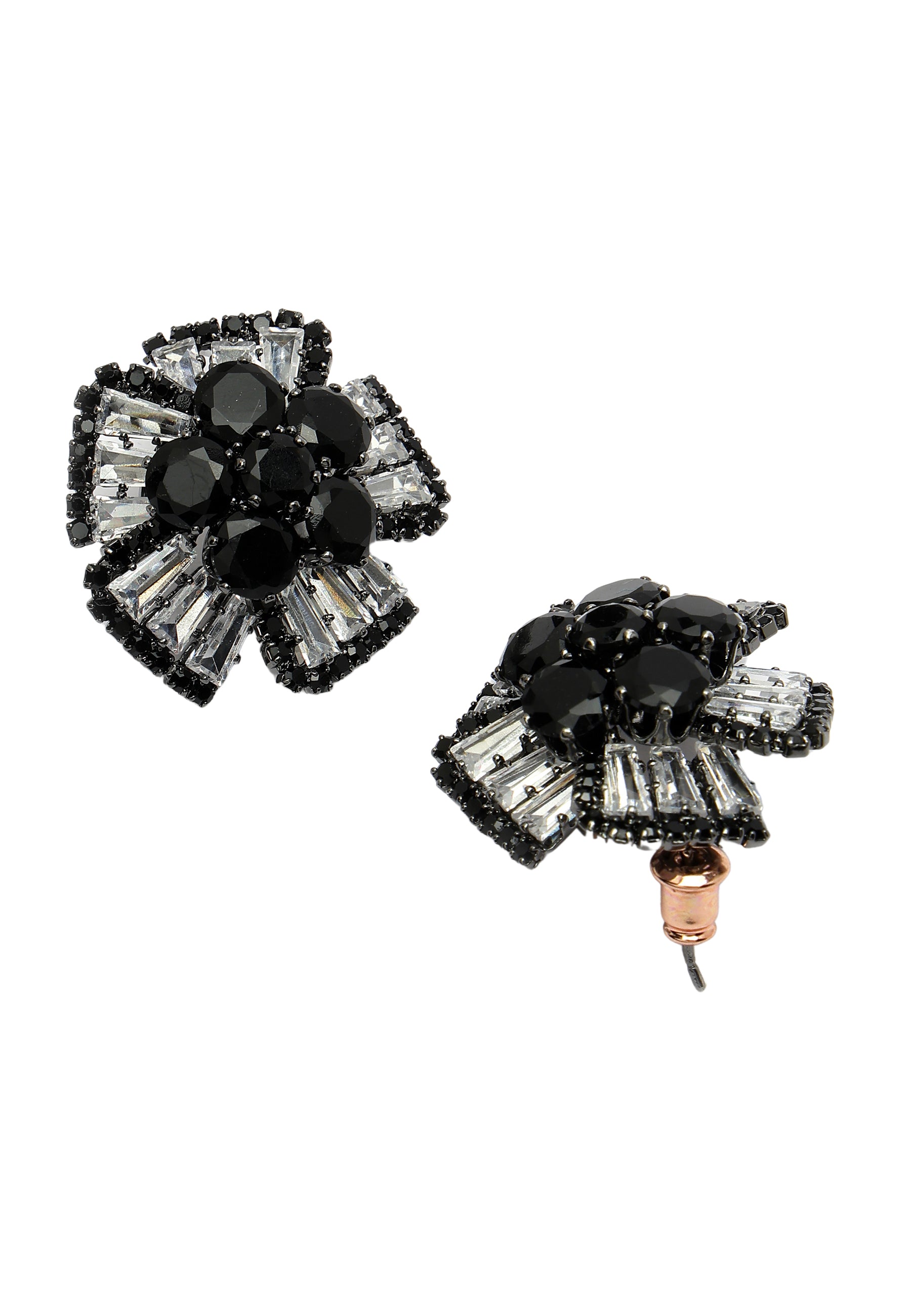 Black AVANT-GARDE PARIS Black Diva Collection Columbine Studs, Image 3 of 5