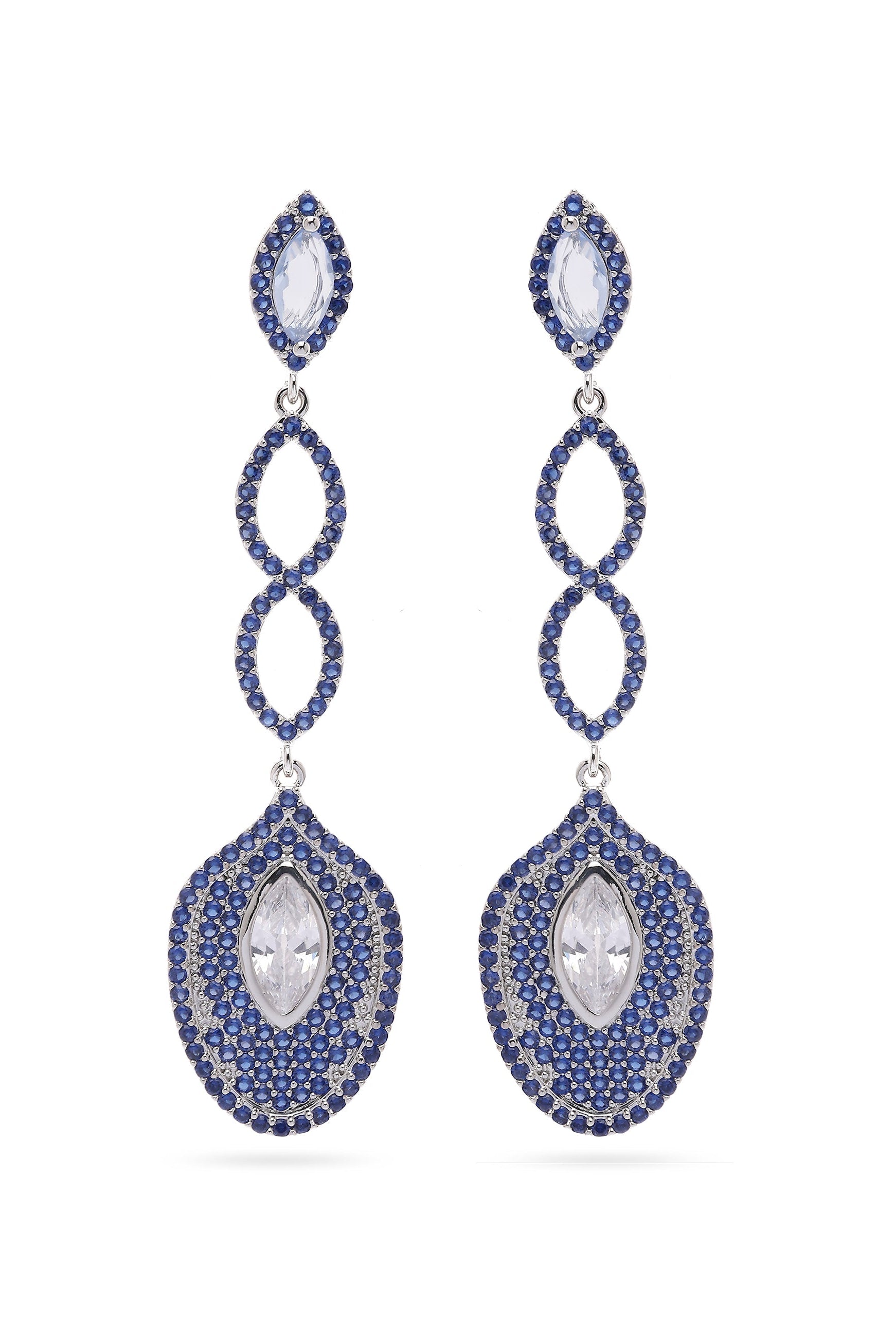 Blue Infinity Dangle Earrings