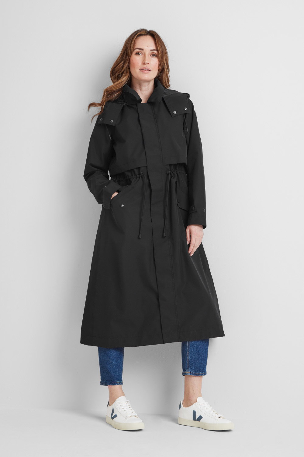 Black Alva Waterproof Trench Coat, Image 1 of 5