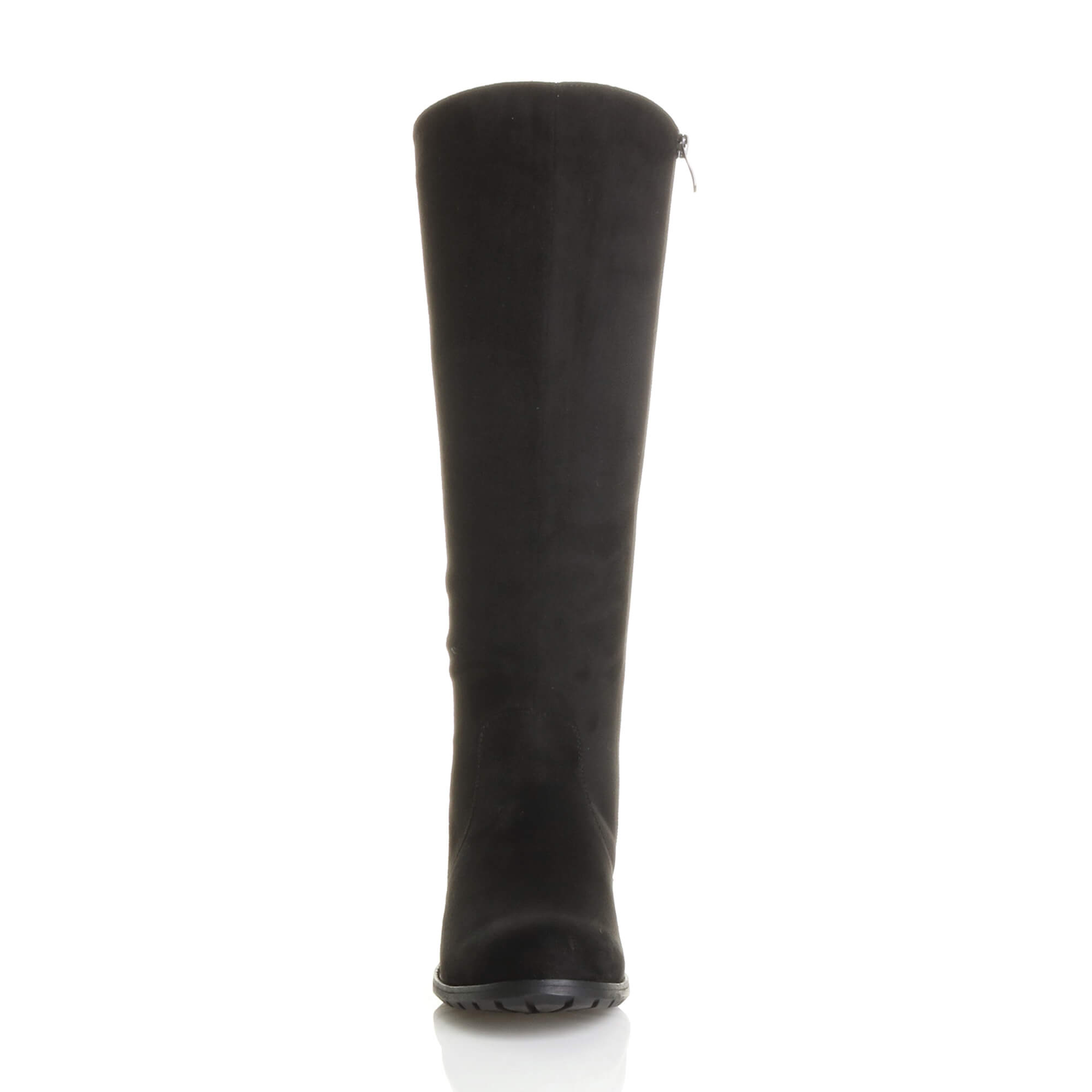 Black Low Heel Calf Riding Boots, Image 6 of 6