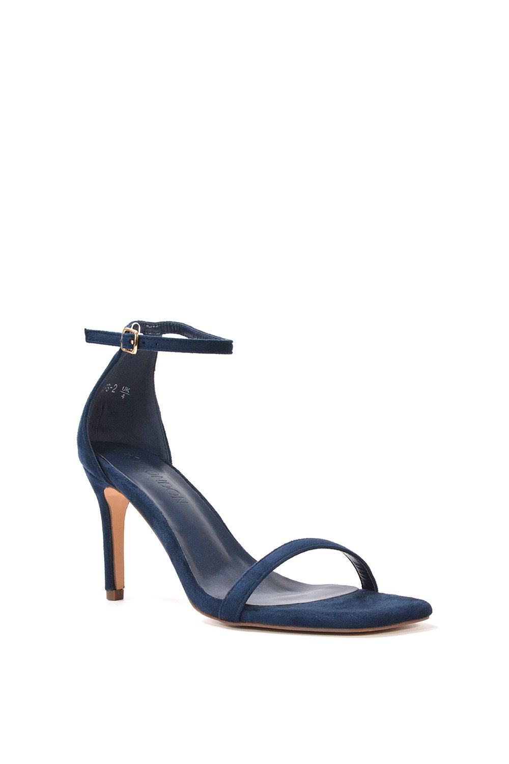 Navy XY LONDON Navy 'Emma' Strappy Stiletto High Heels With Ankle Strap, Image 2 of 6