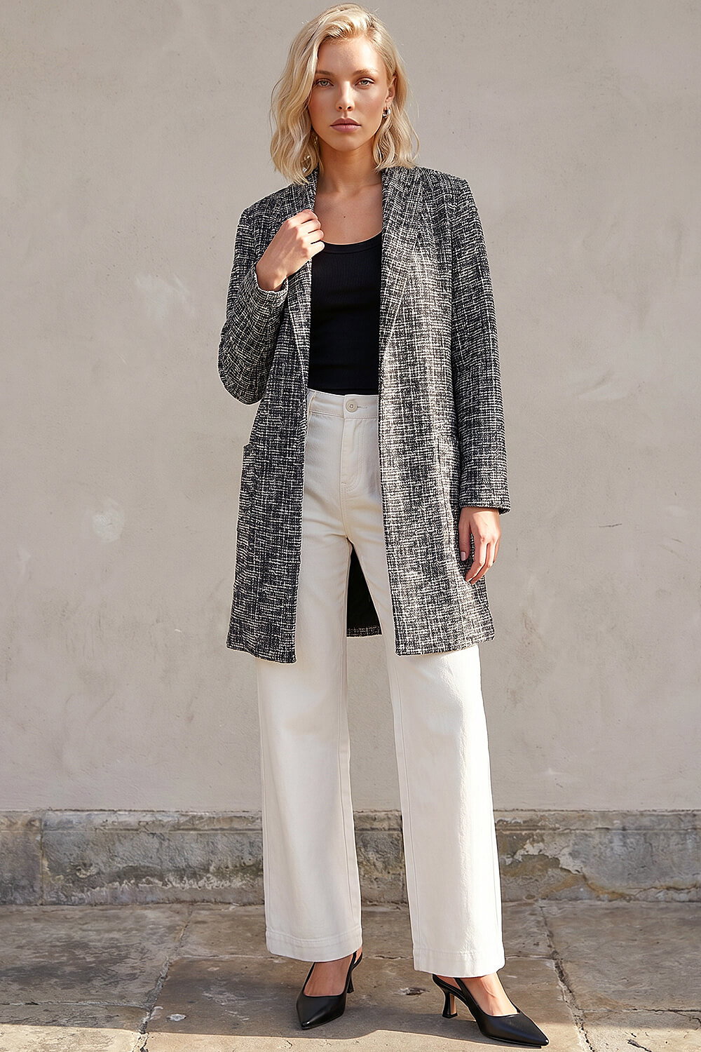 Black Petite Boucle Jacket, Image 3 of 4