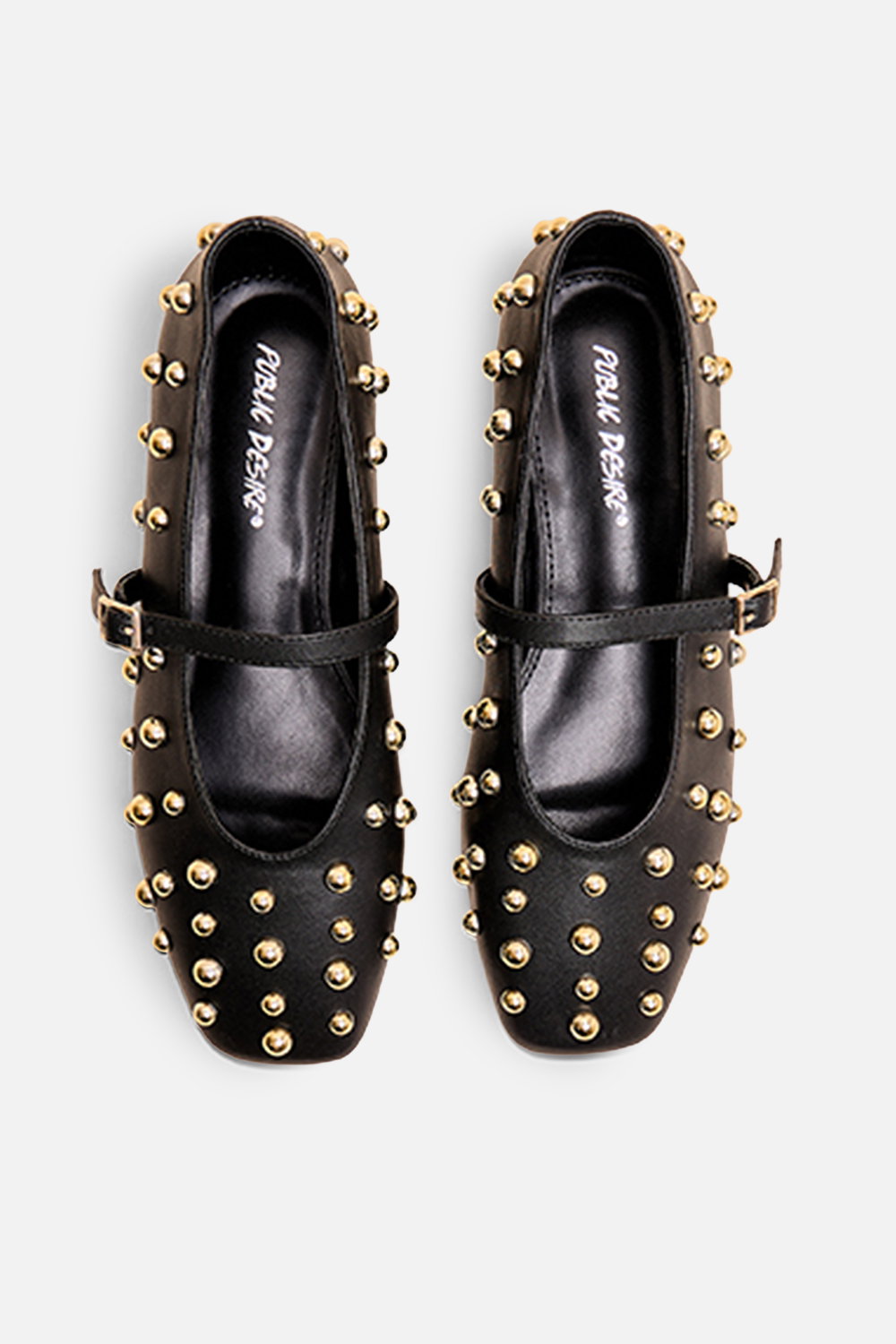 Black Elsie Black Studded Ballerina Flats, Image 4 of 4