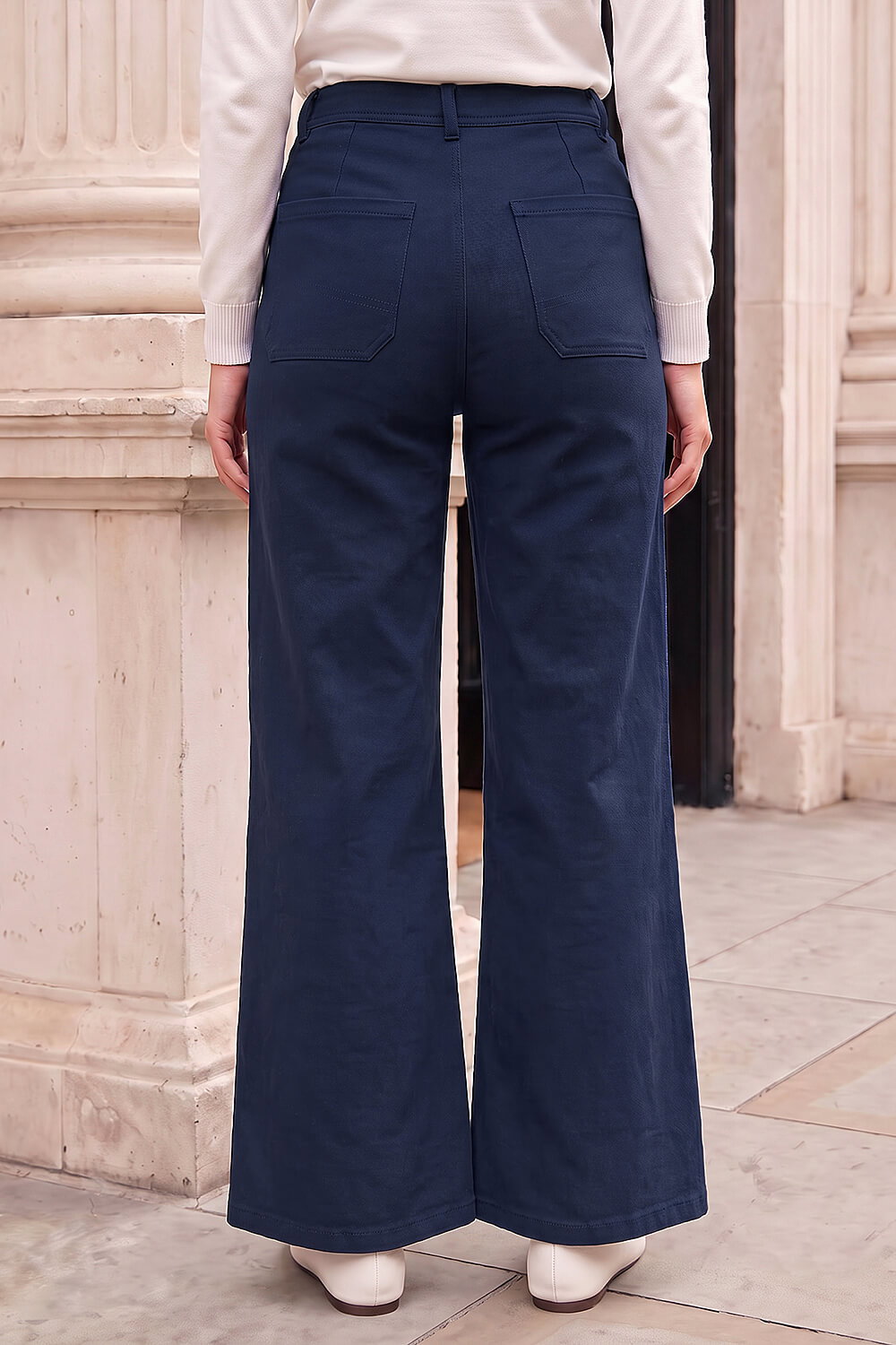 Navy Petite Front Pocket Jean, Image 4 of 4