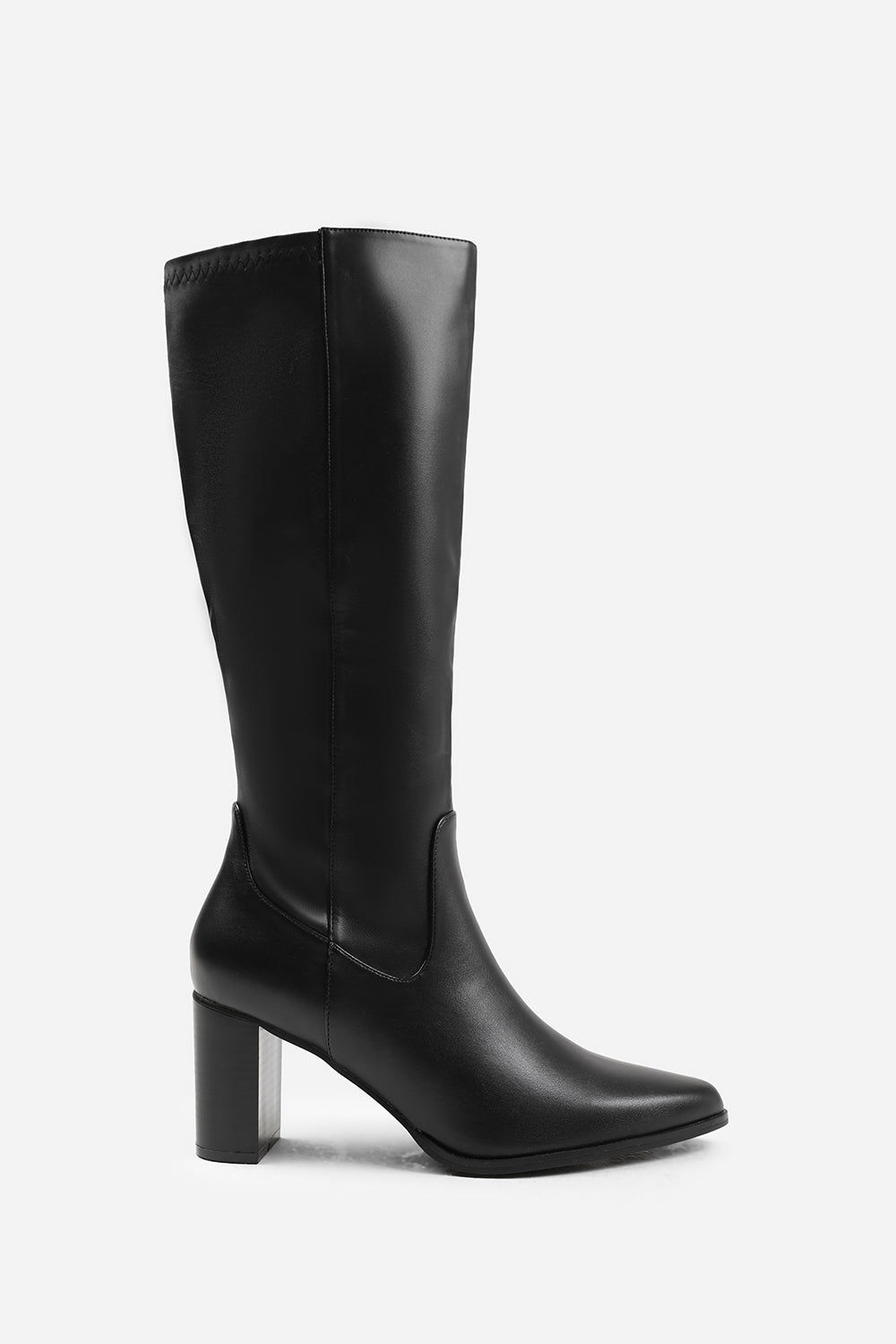Black 'Ainsley' Block Heel Knee High Boots, Image 2 of 4
