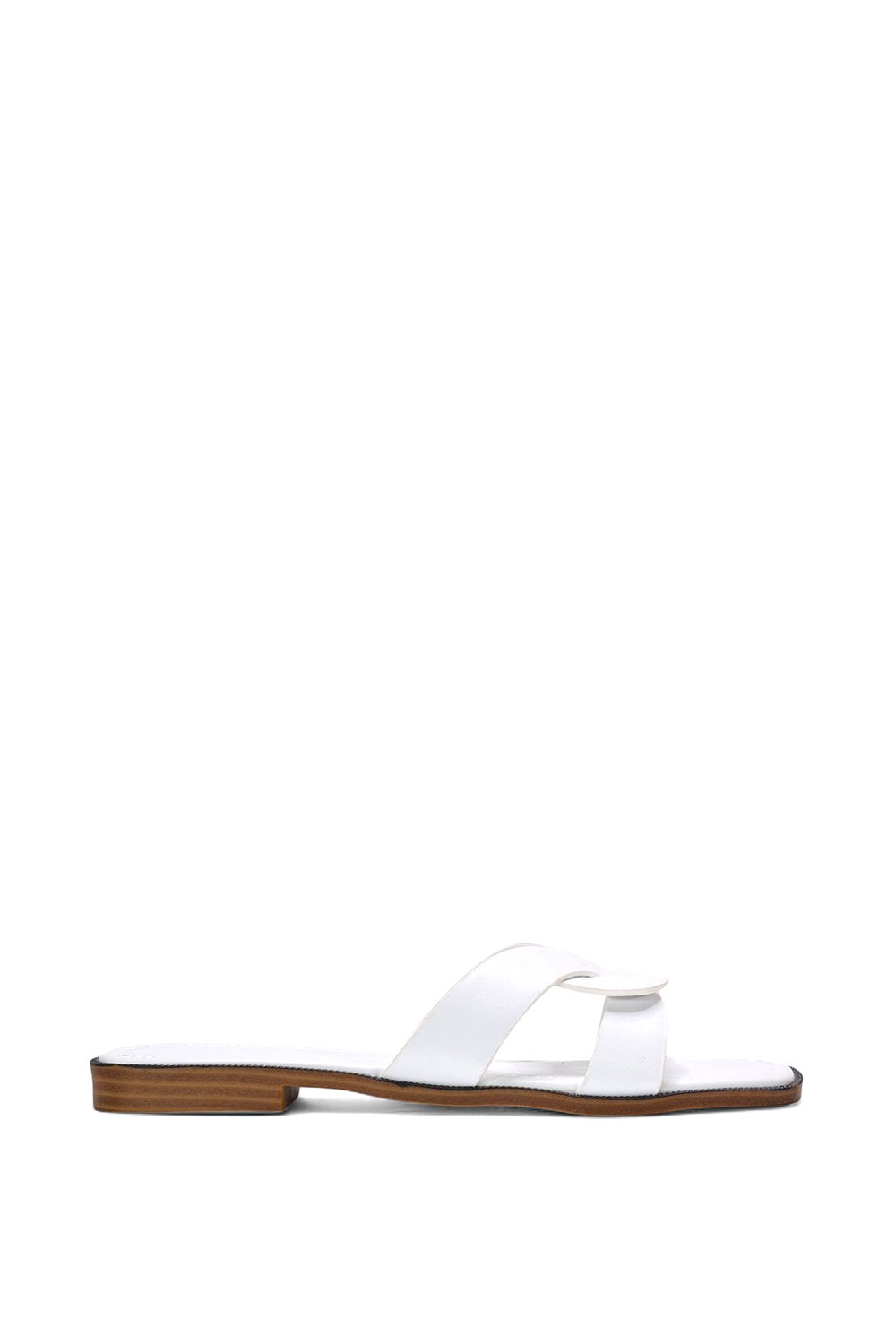 Black 'Charley' Open Toe  Slip On Slider Sandals With Square Toe