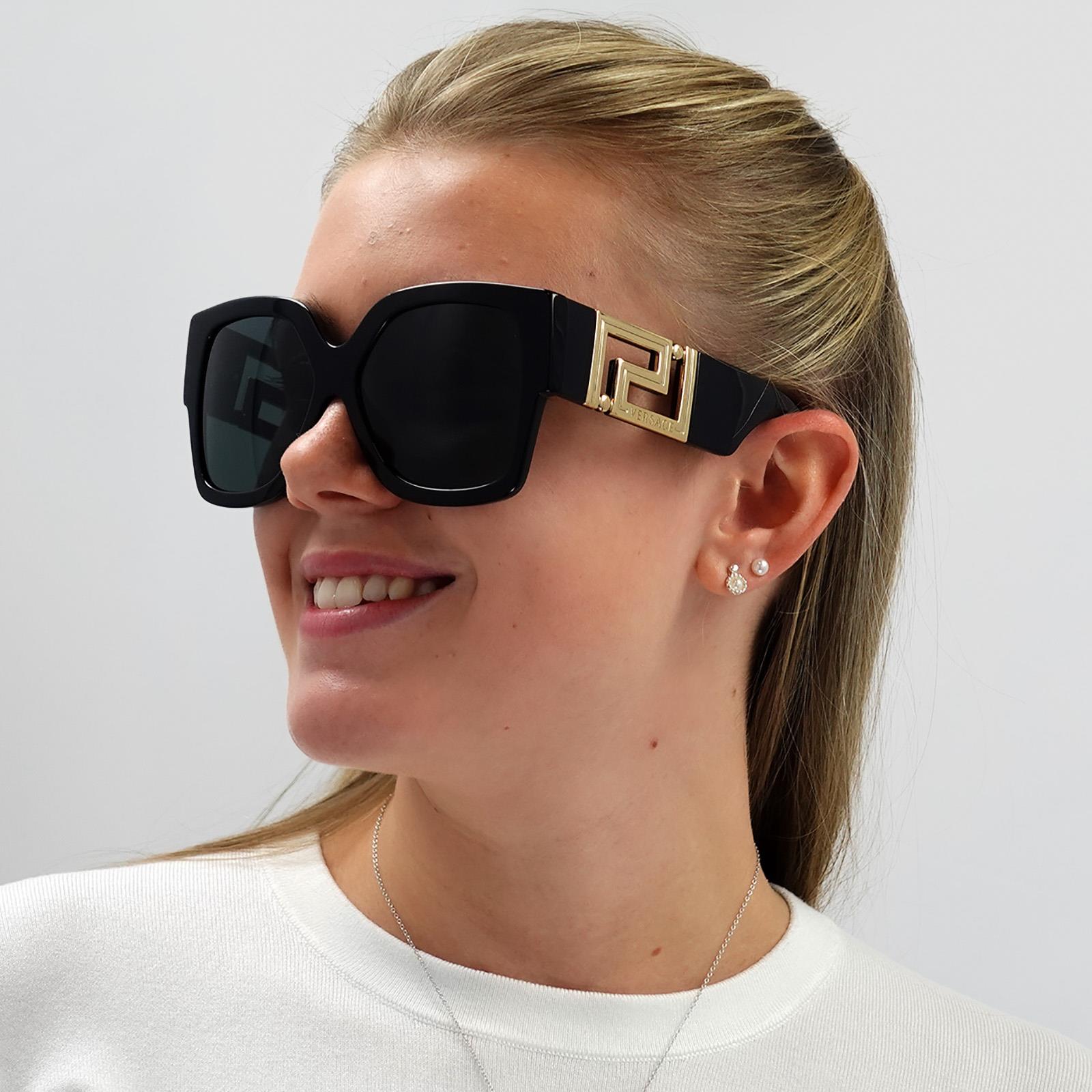 Black Versace Black Square Black Dark Grey Sunglasses, Image 6 of 6