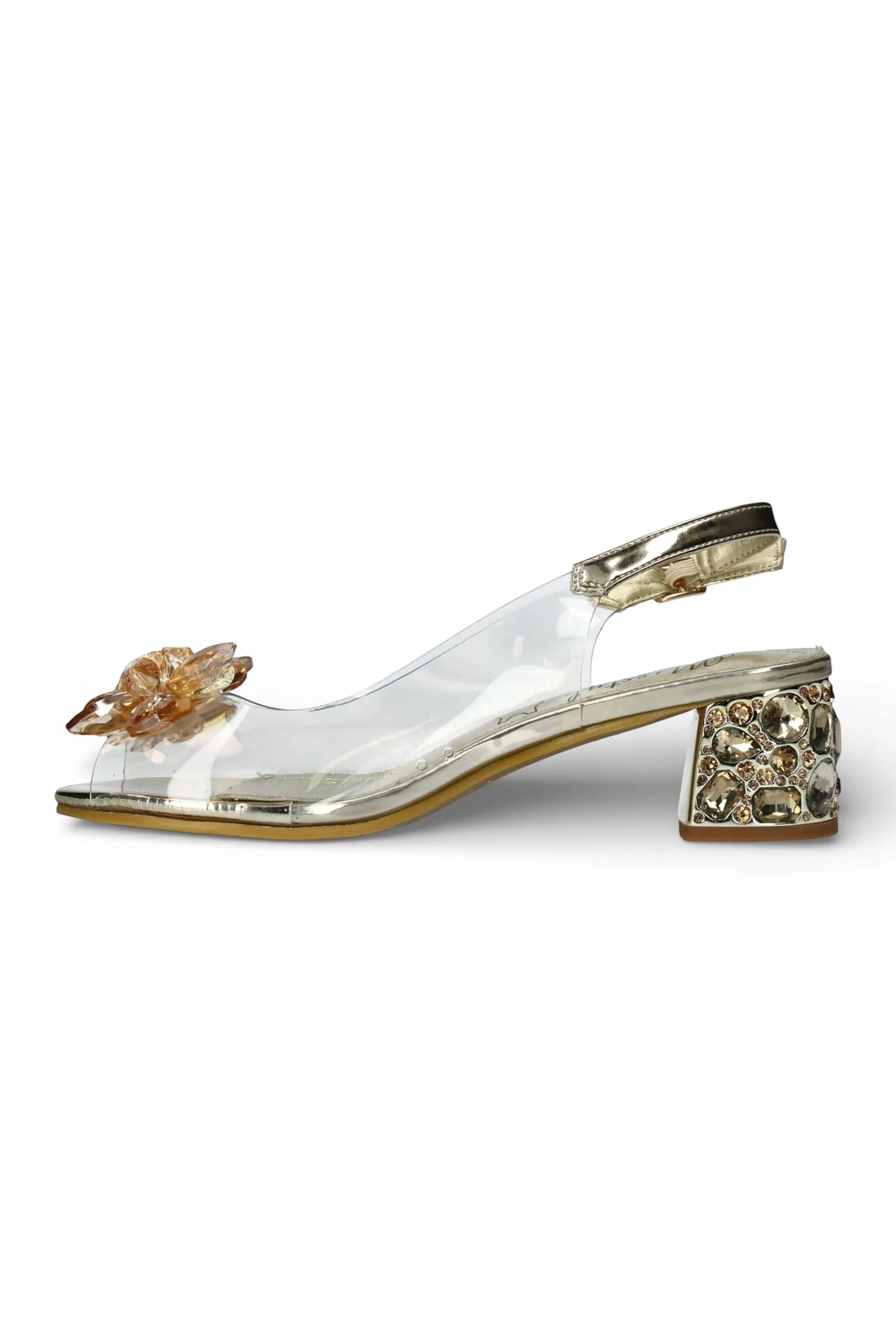 Gold Women’s Cinderella Heel Sandals-Mily-22, Image 5 of 7