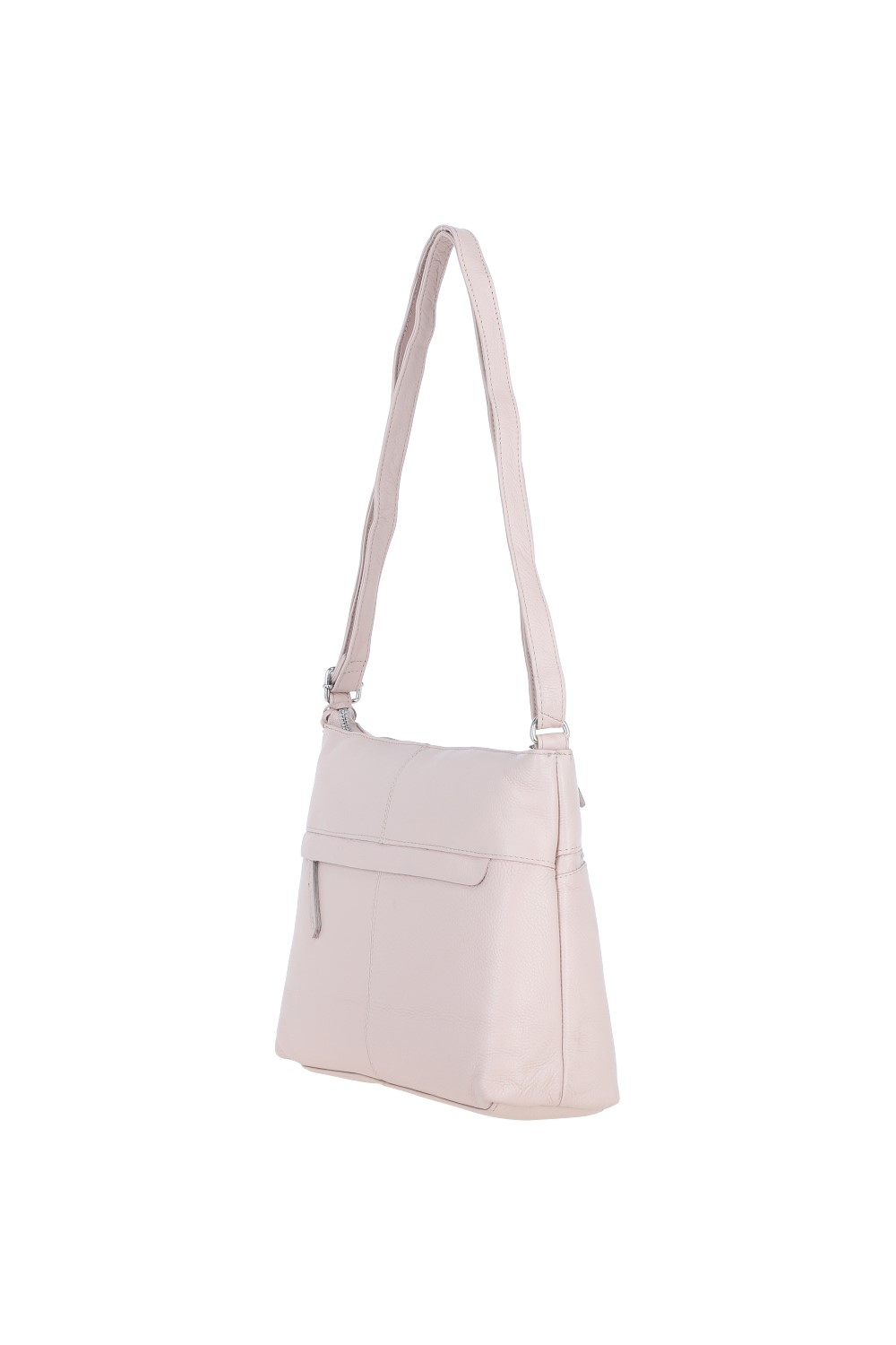 Light Pink 'Mourne' Sleek Real Leather Shoulder Bag, Image 5 of 5