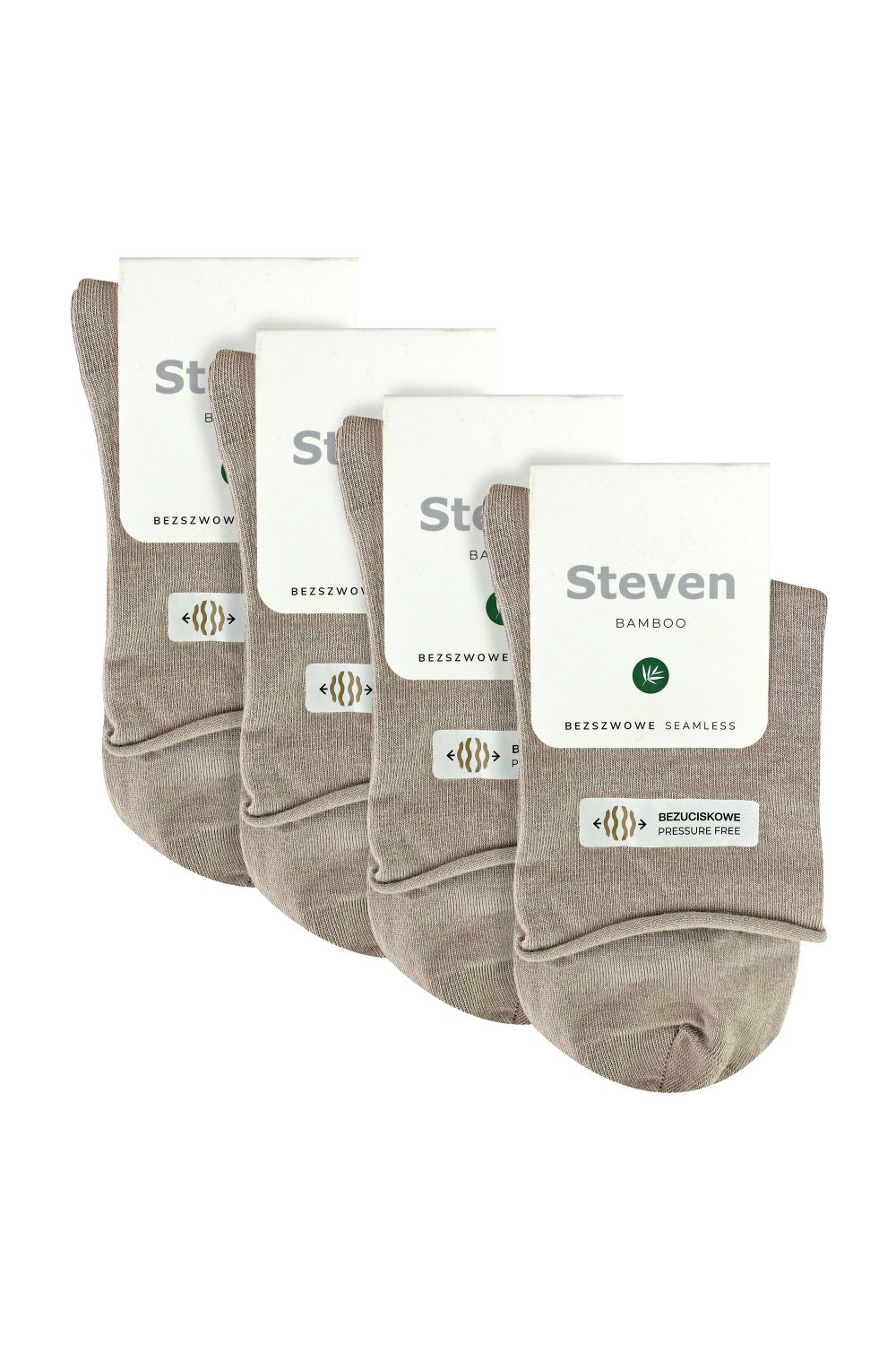 Beige Bamboo Sensory Soft Seamless Socks Set, Image 2 of 4
