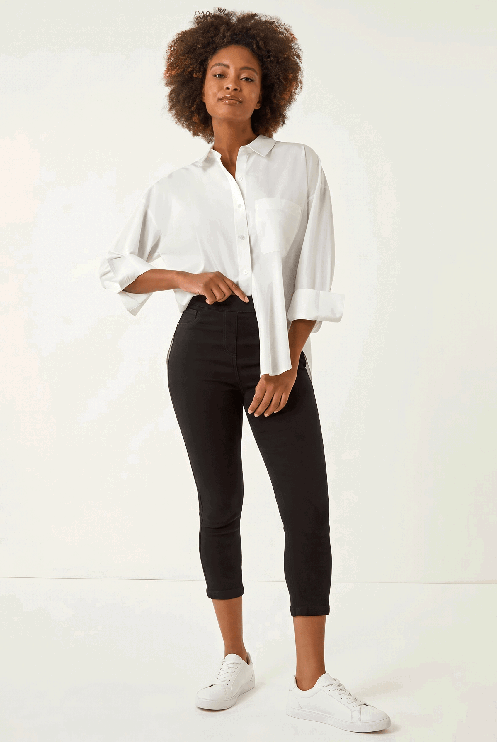 Black Shape Enhance Stretch Crop Jeggings, Image 5 of 5