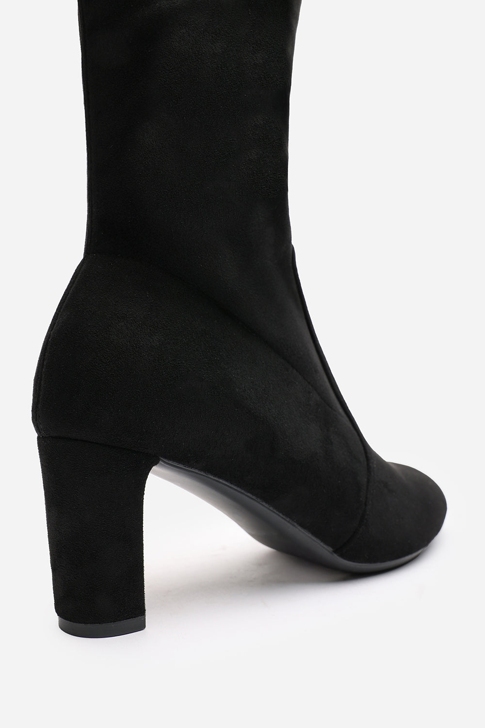 Black 'Sonya' Block Heel Over The Knee Boots, Image 5 of 7