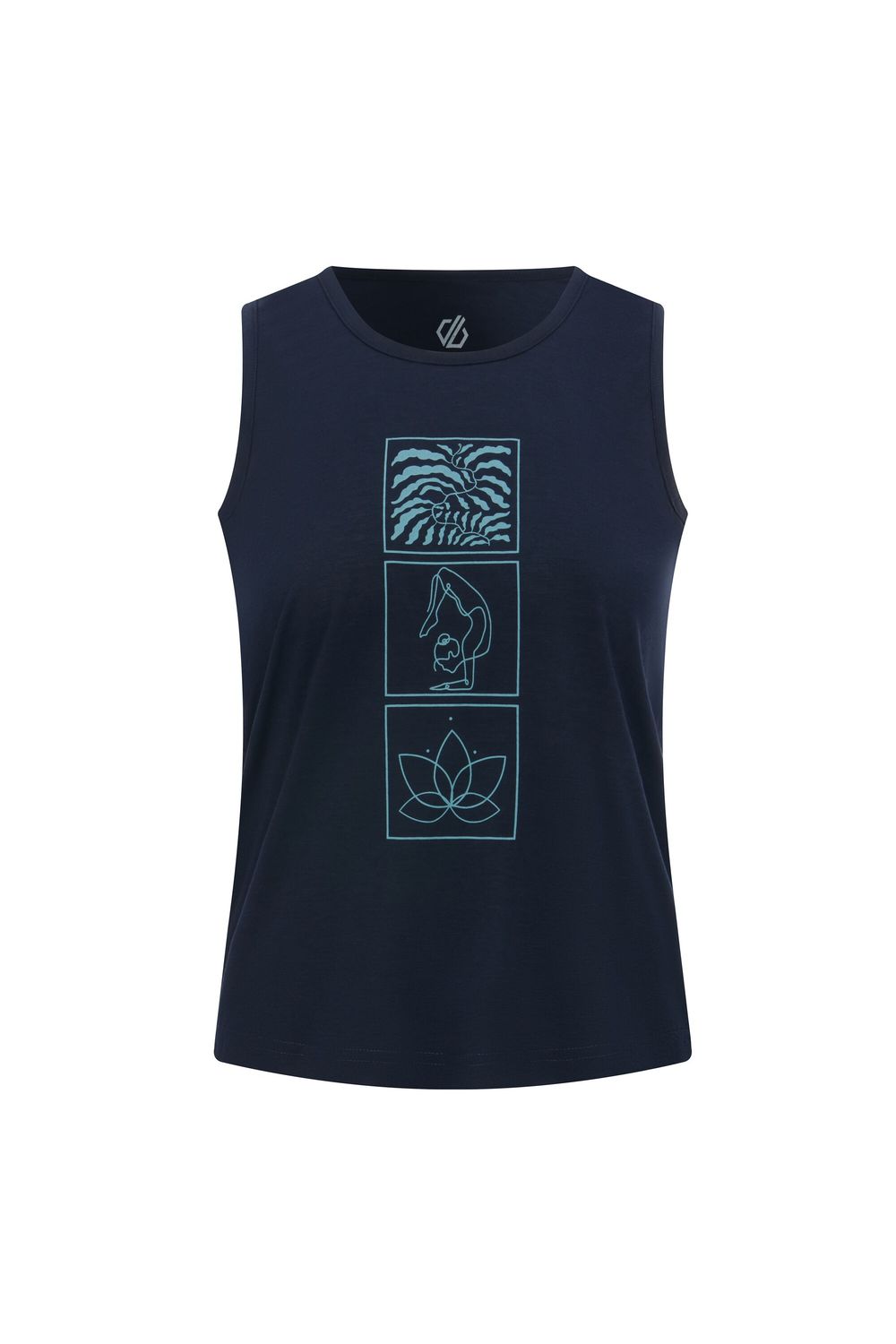 Navy Harmonic Mandala Lotus Bamboo Vest Top, Image 1 of 3
