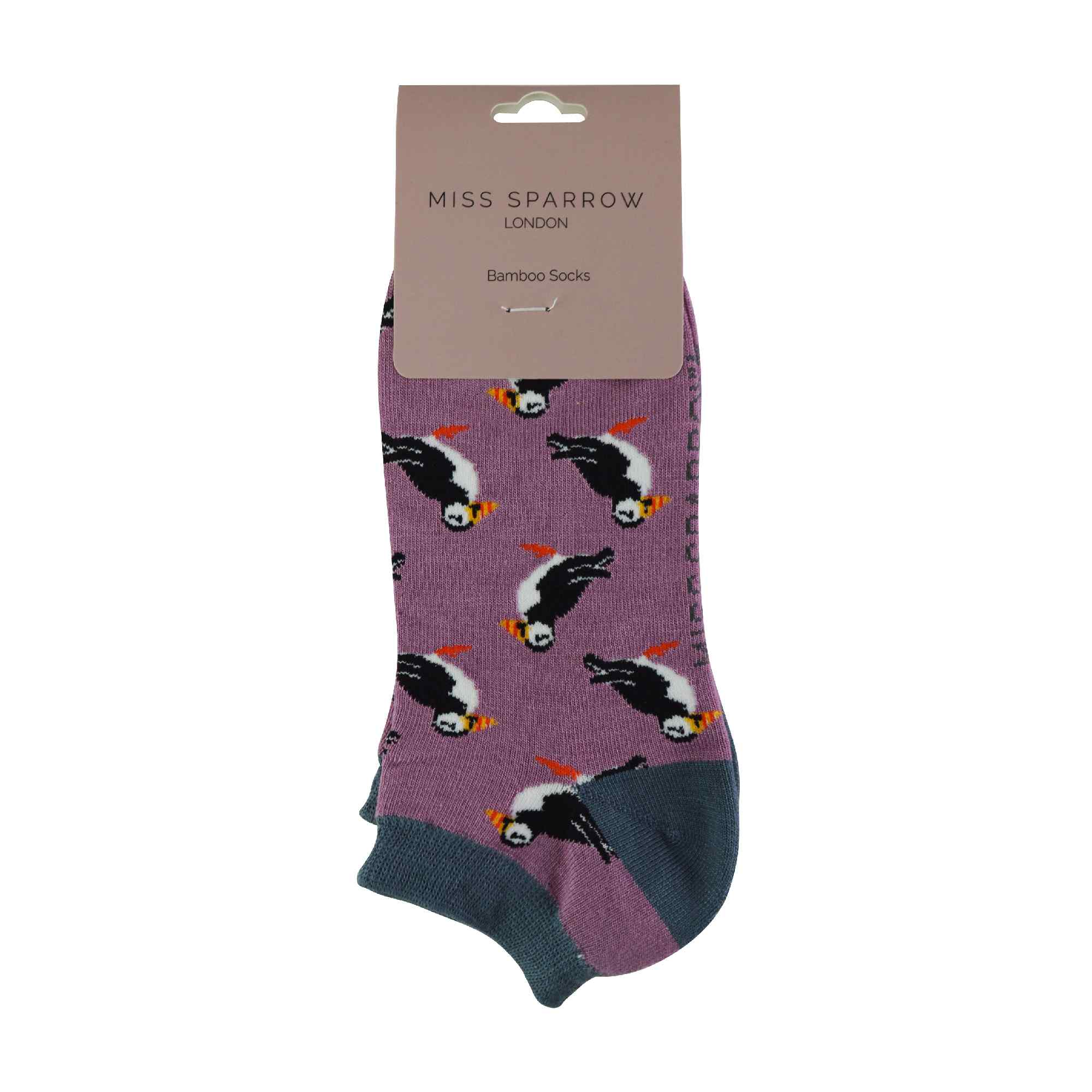 Mauve Bamboo Breathable Trainer Socks, Image 5 of 5