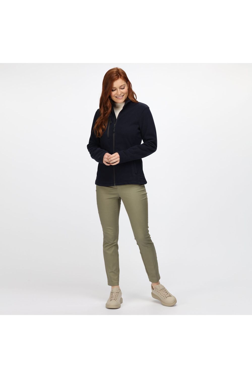 Navy Recycled Full Zip Fleece, Image 5 of 5