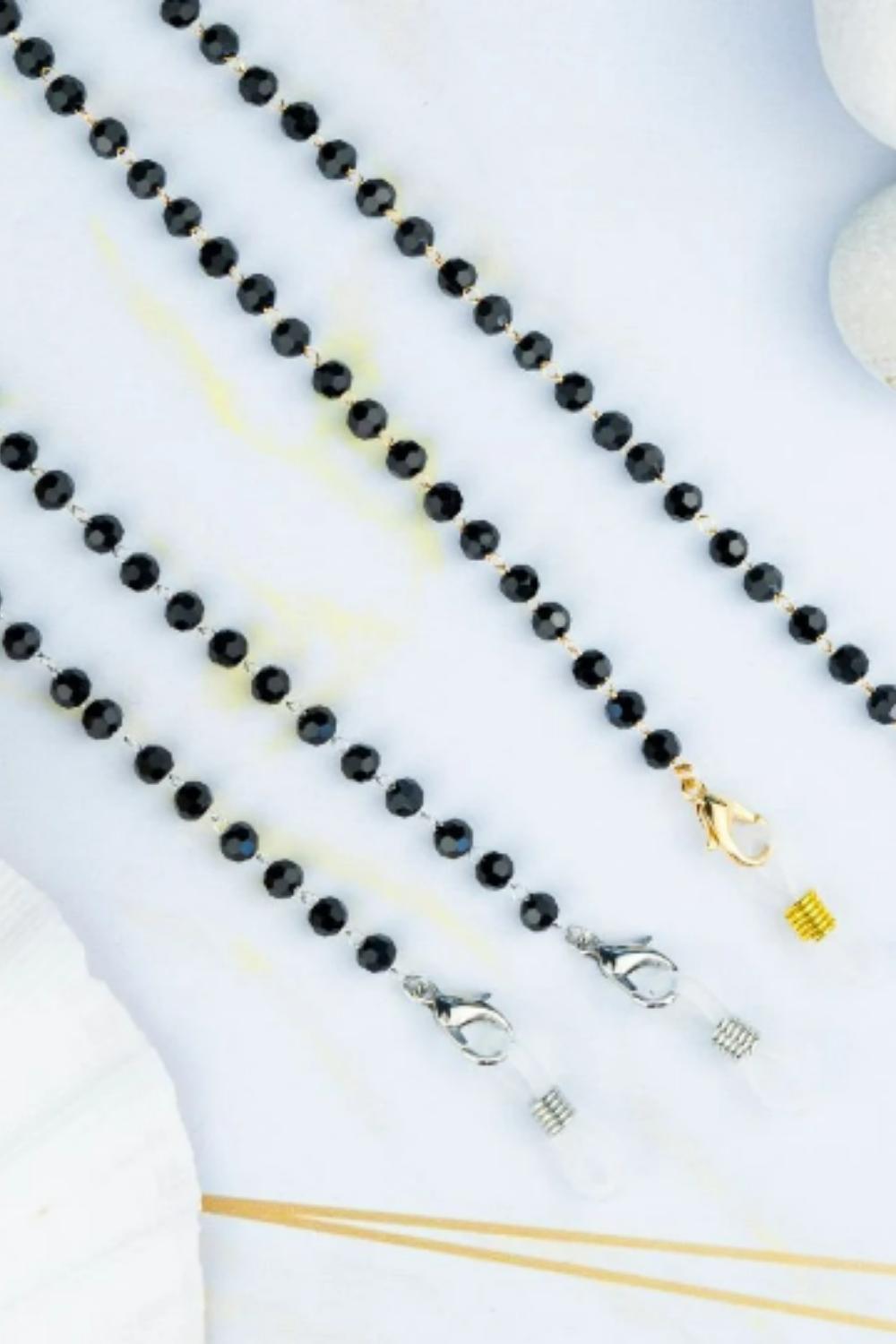Gold Evil Eye Glass Bead Sunglass Eyeglass Chain, Image 2 of 2