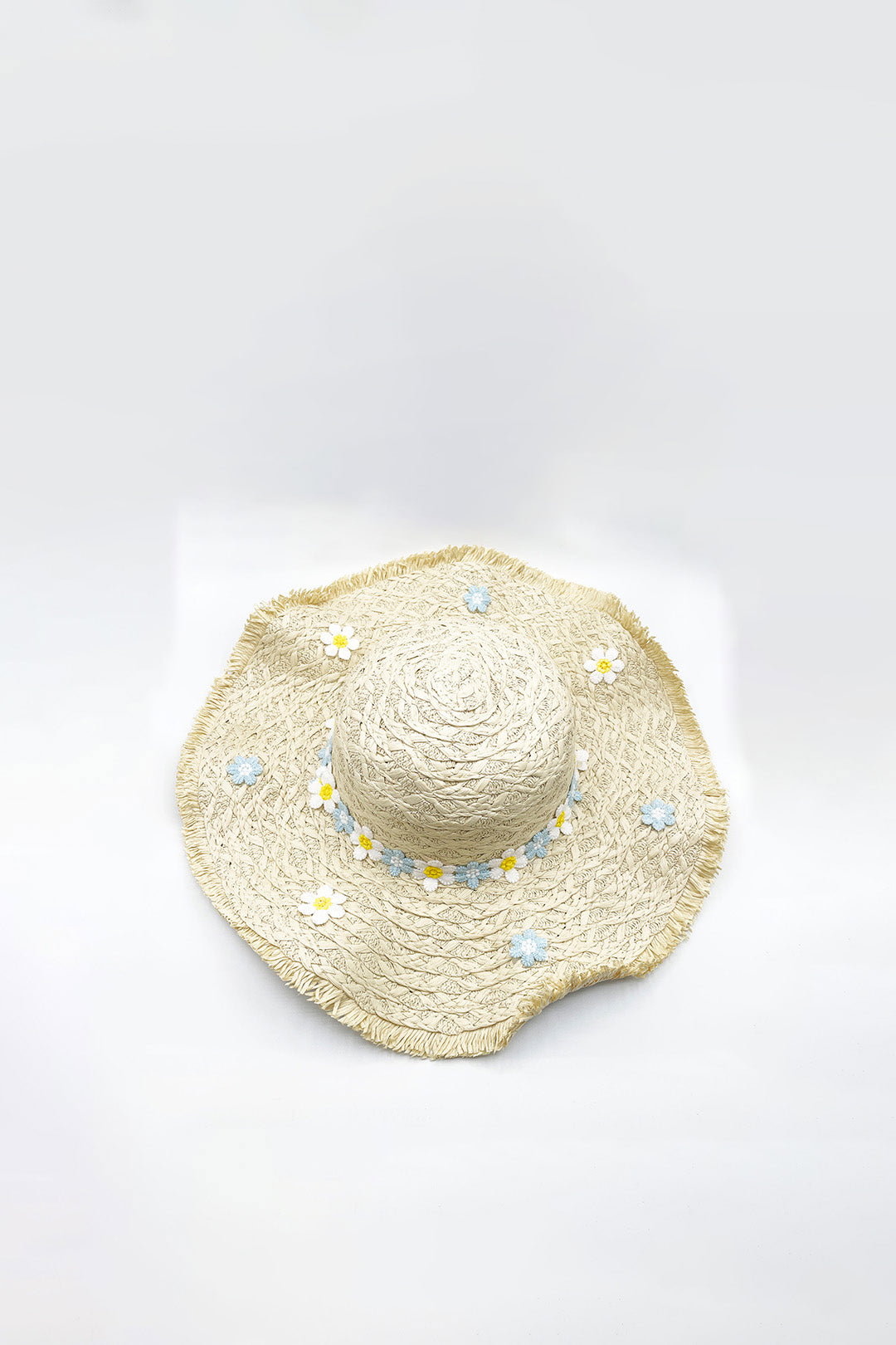 Beige Chrysanthemum Sun Hat, Image 3 of 3