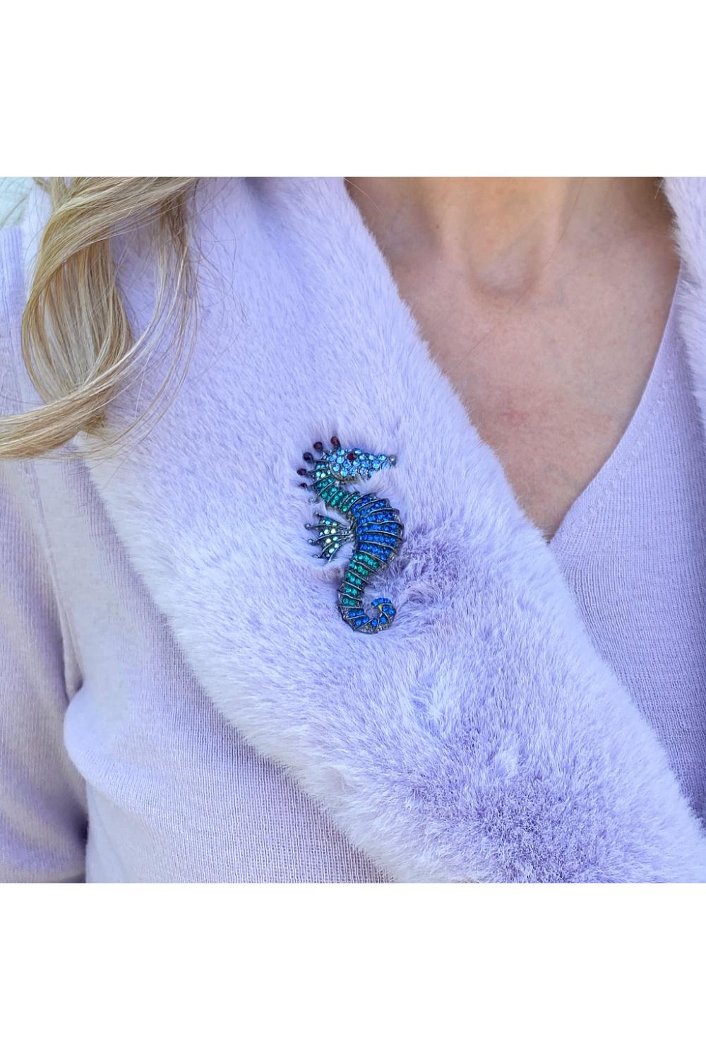 Blue Seahorse Brooch, Image 1 of 4