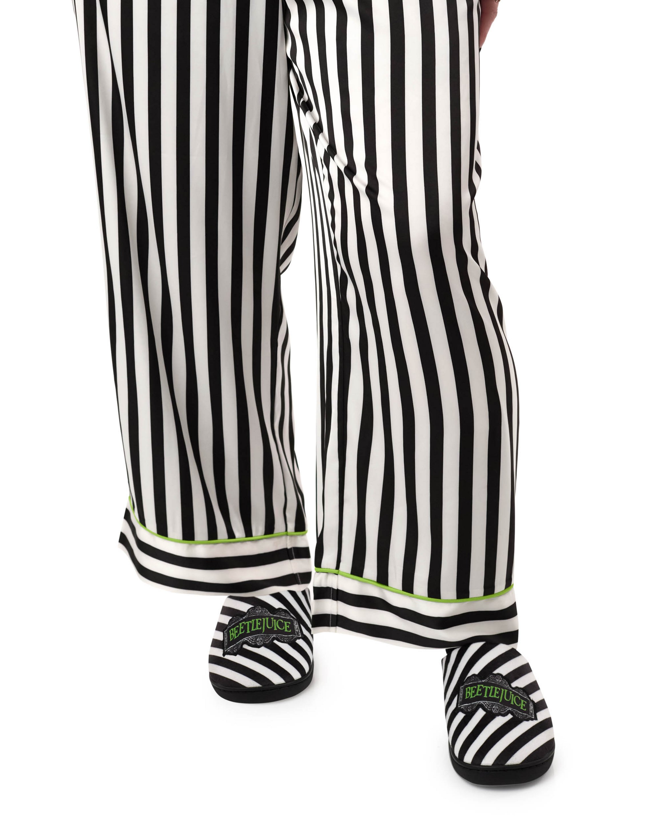 Black Beetlejuice Stripey Pyjama Set, Image 3 of 6