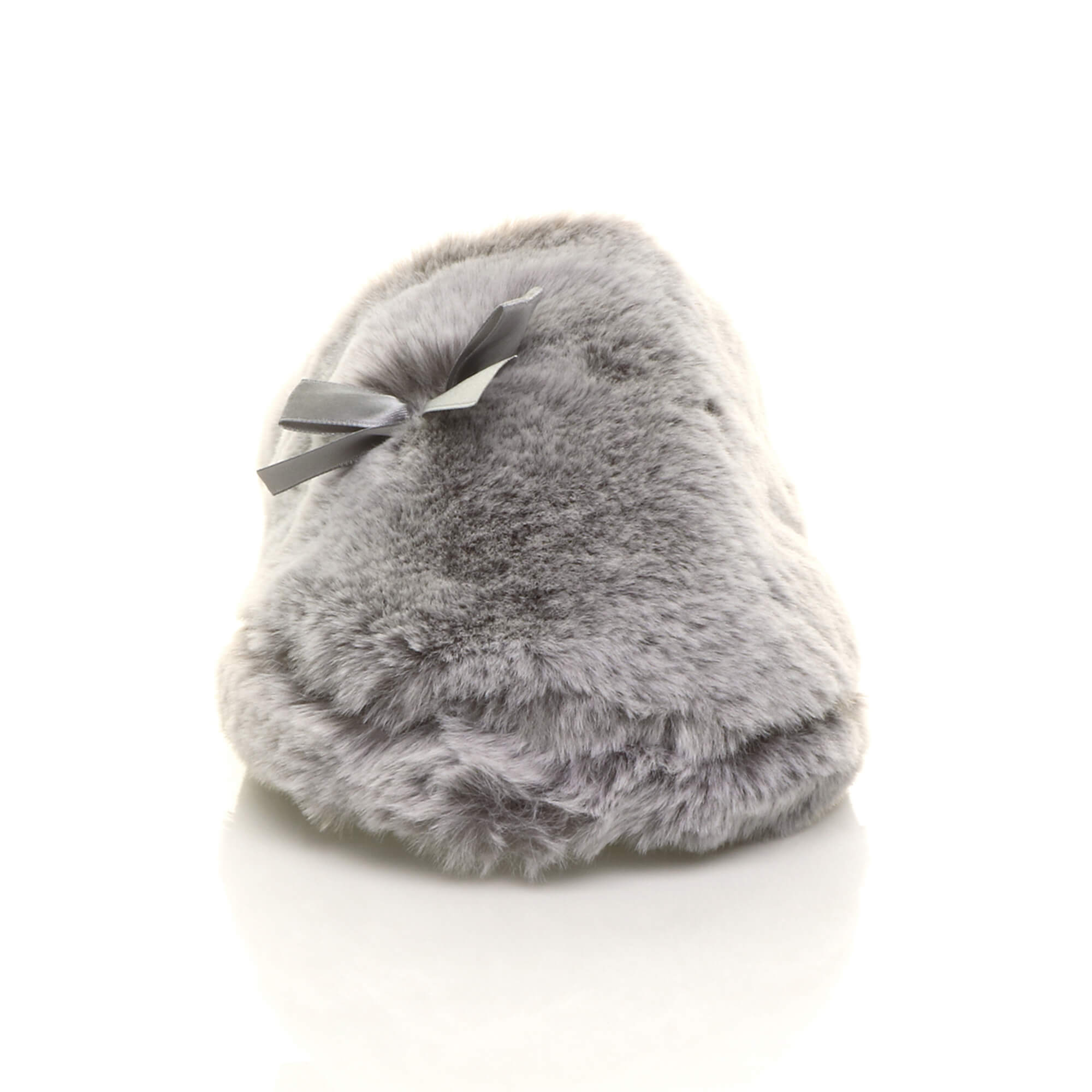 Grey AJVANI Grey Fluffy Mule Slippers, Image 6 of 6