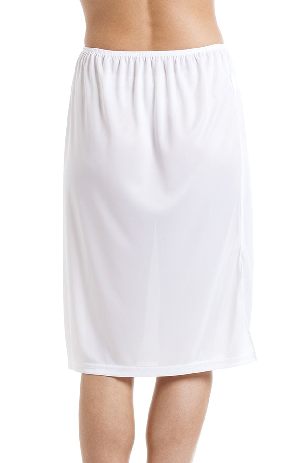 White Camille Lingerie White 24'' Cling Resistant Under Skirt Half Slip, Image 4 of 5