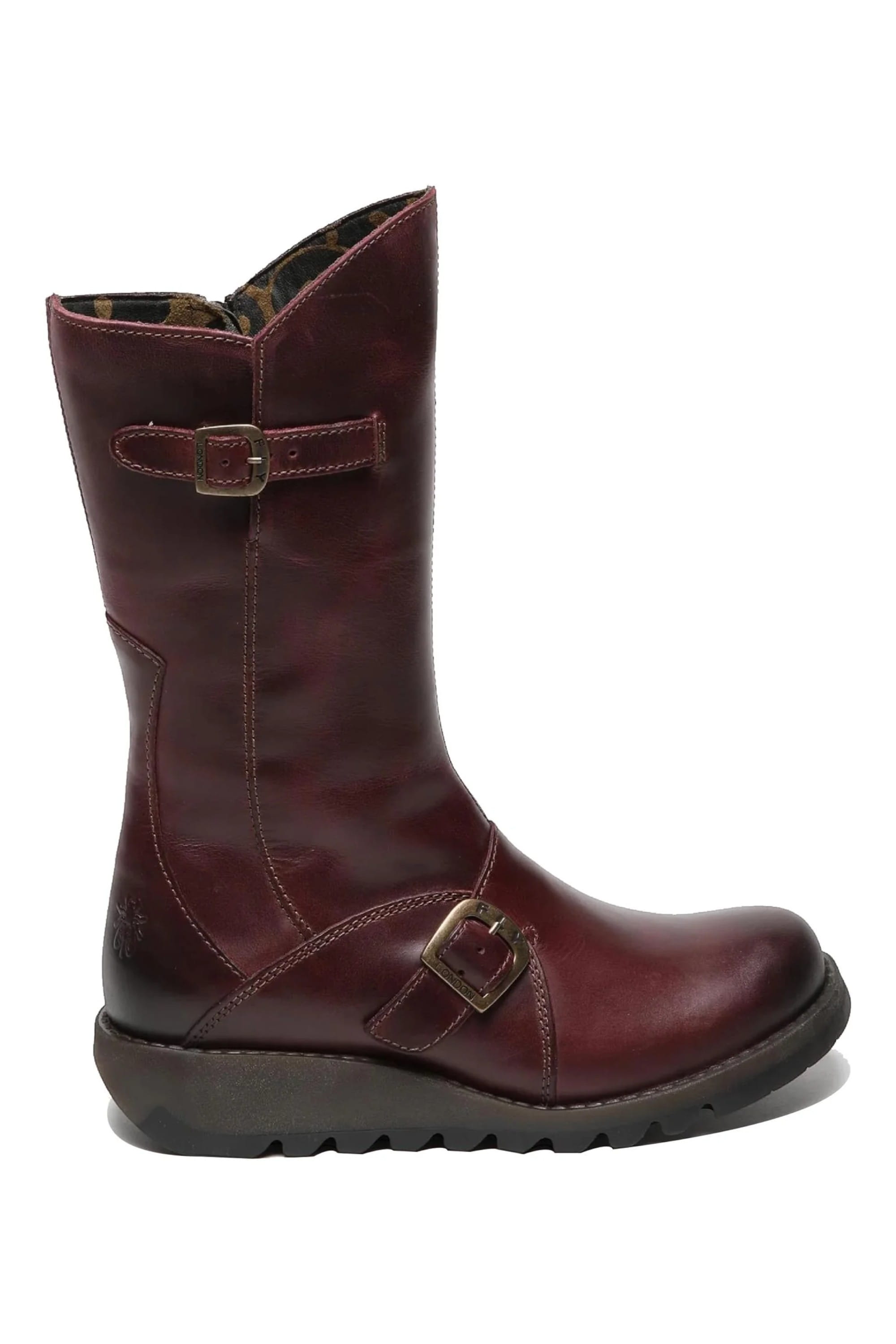Red Womens Mid-Calf Platform Boots-MES2913, Image 1 of 5