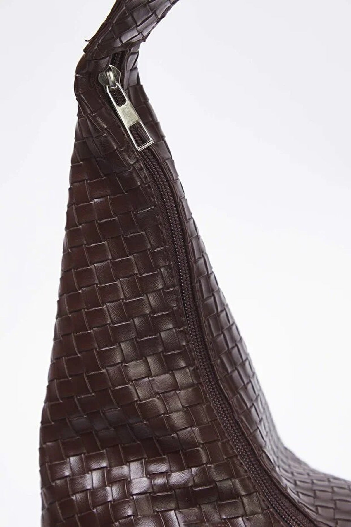 Brown Woven Texture Oversized Tote Shoulder Bag, Image 4 of 4