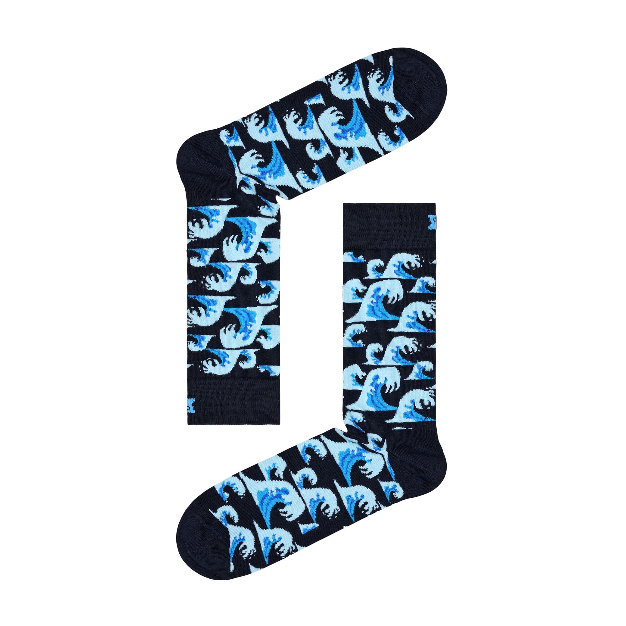 Blue 1 Pack & Cotton Blue Waves Design Socks, Image 3 of 3