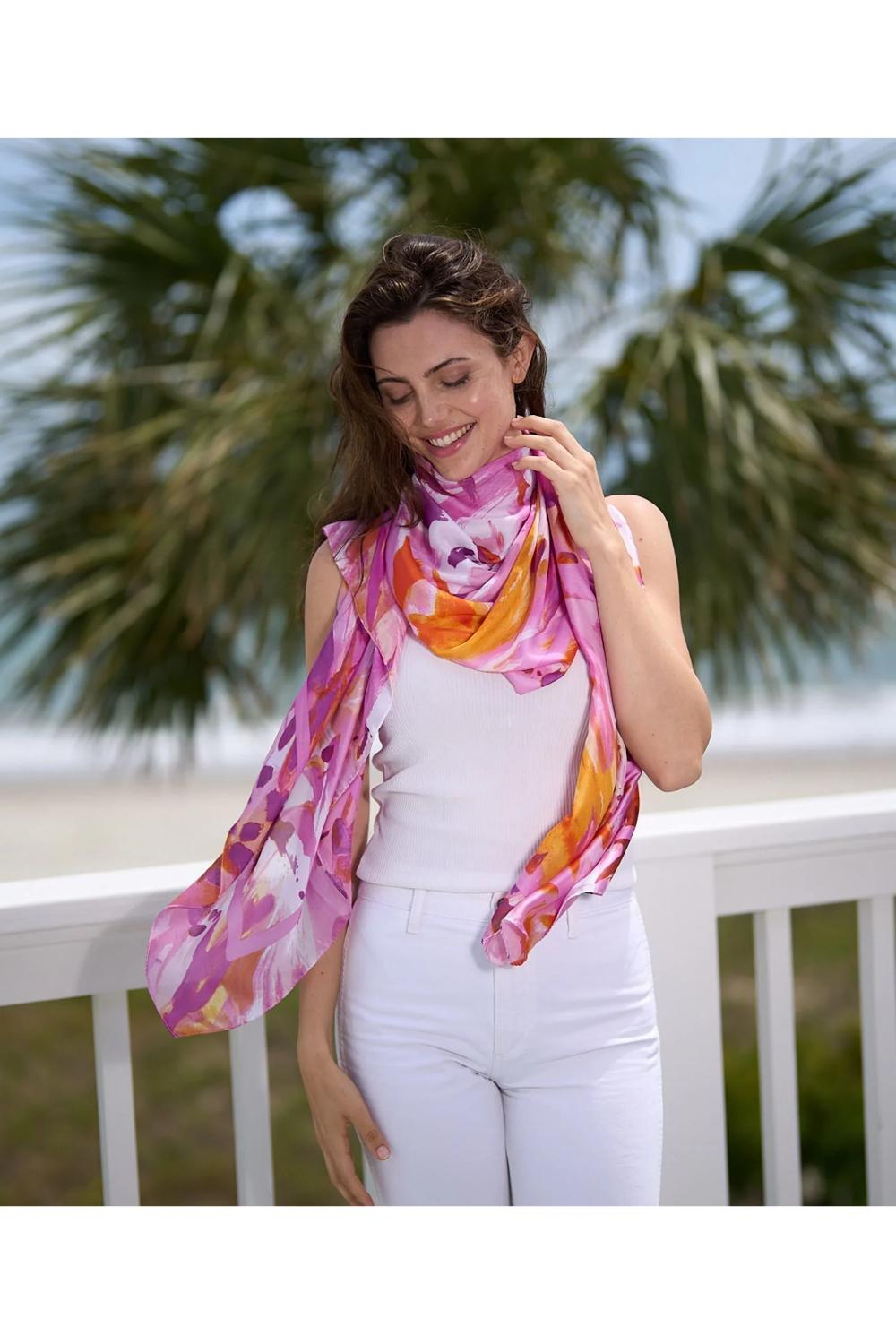Raspberry Pia Rossini Raspberry Beau - Satin Silk Scarf, Image 1 of 1