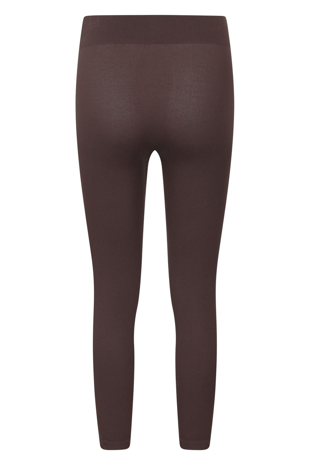 Brown Carmel Ribbed Seamless Thermal Bottoms, Image 2 of 4