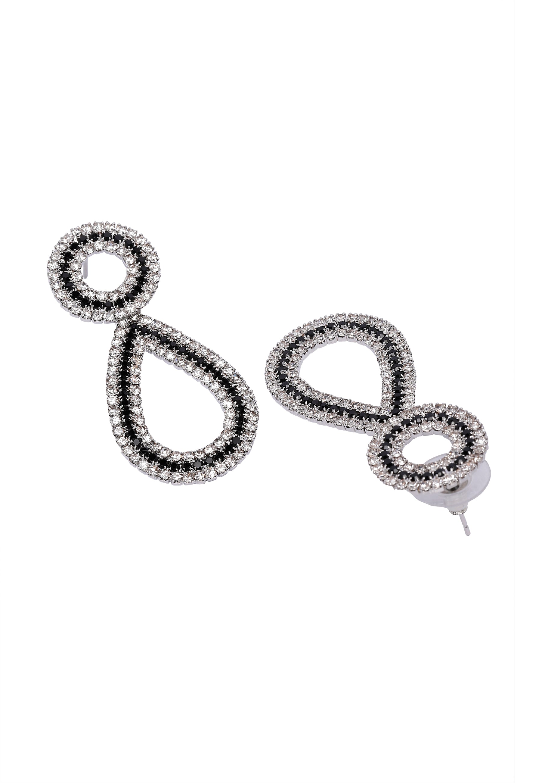 Silver Double Drop Earrings, Image 3 of 5