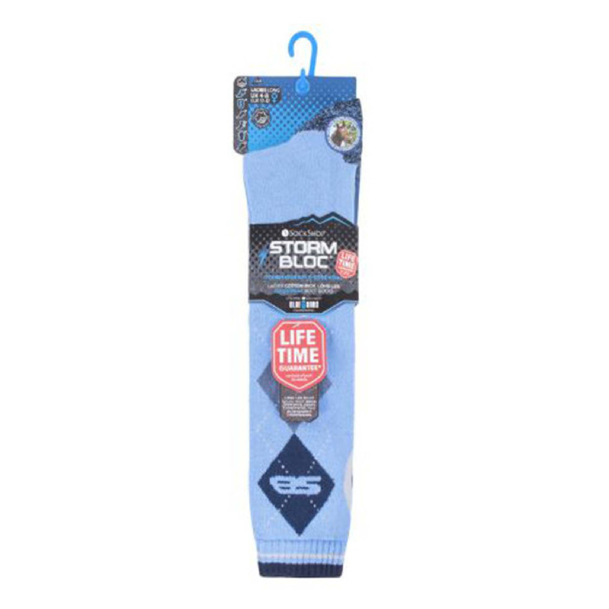 Blue 1 Pack Long Knee High Cotton Equestrian Socks, Image 5 of 5