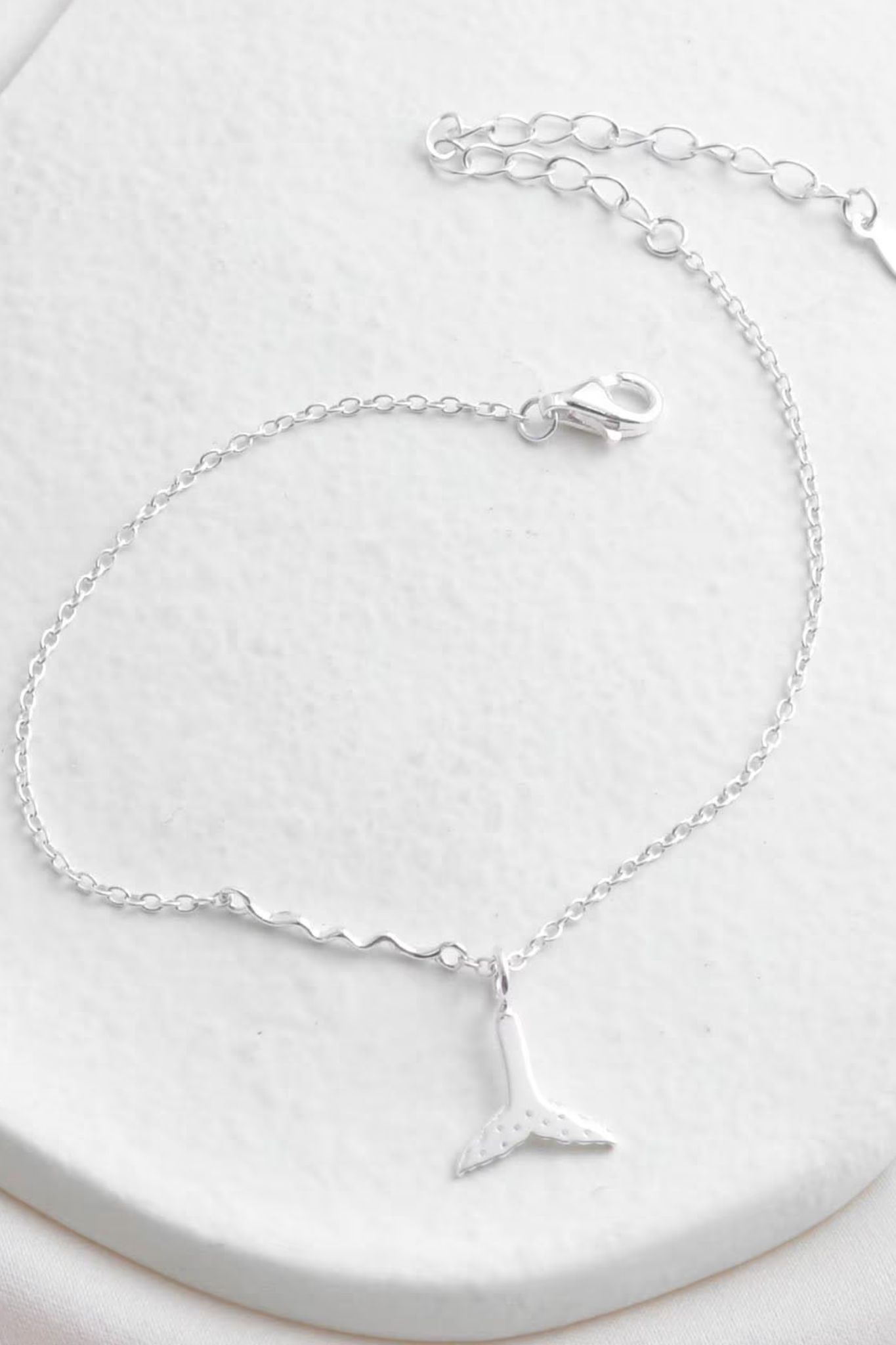 Metallic Sterling Silver Whale Tail Bracelet
