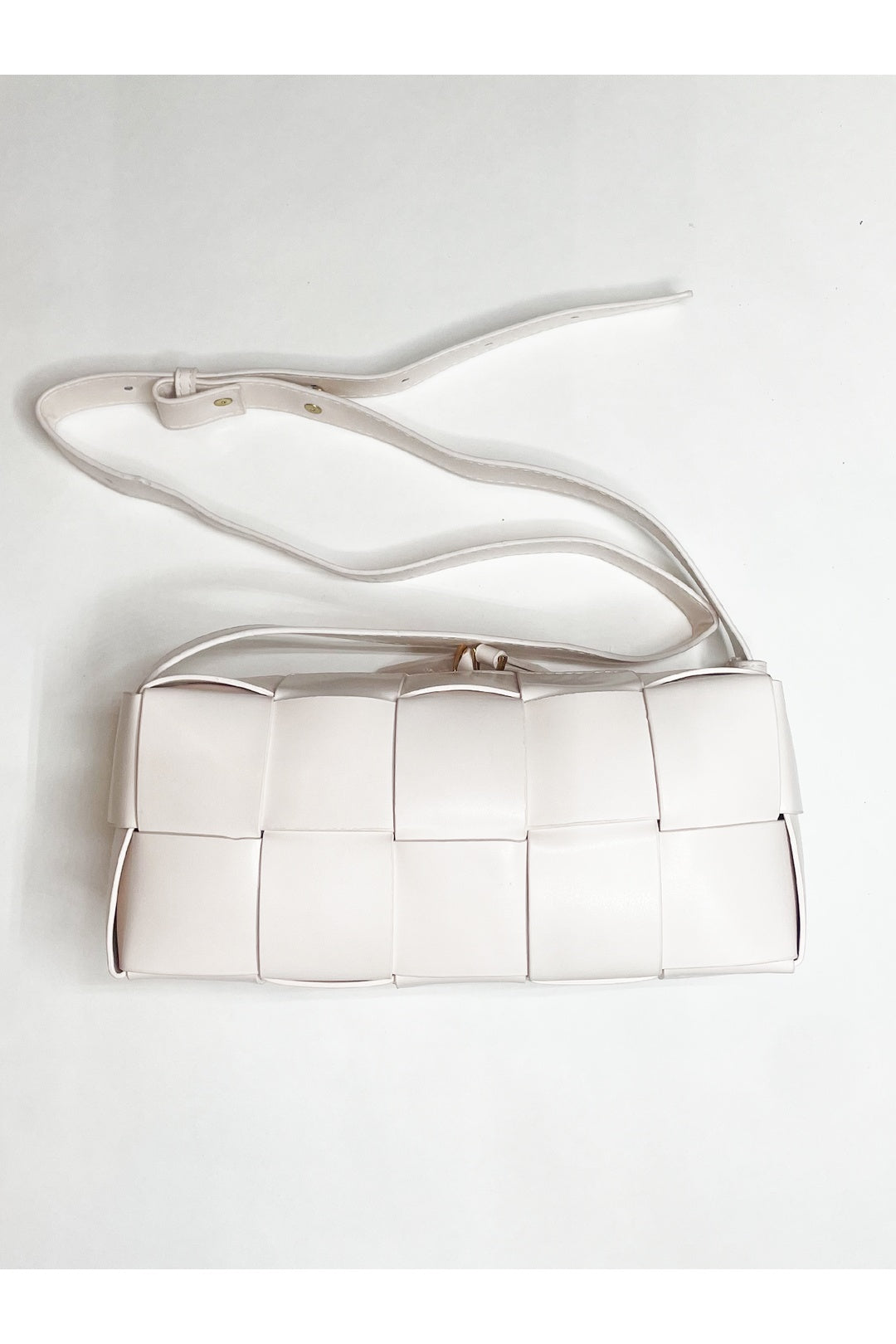 Cream Woven PU Shoulder Bag, Image 3 of 4
