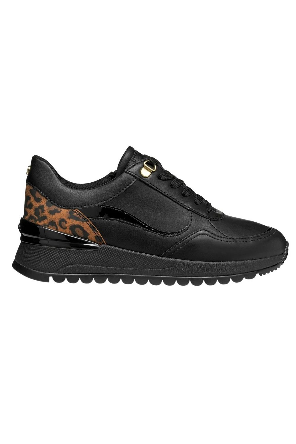 Black Desya Nappa Leather Trainers, Image 3 of 5