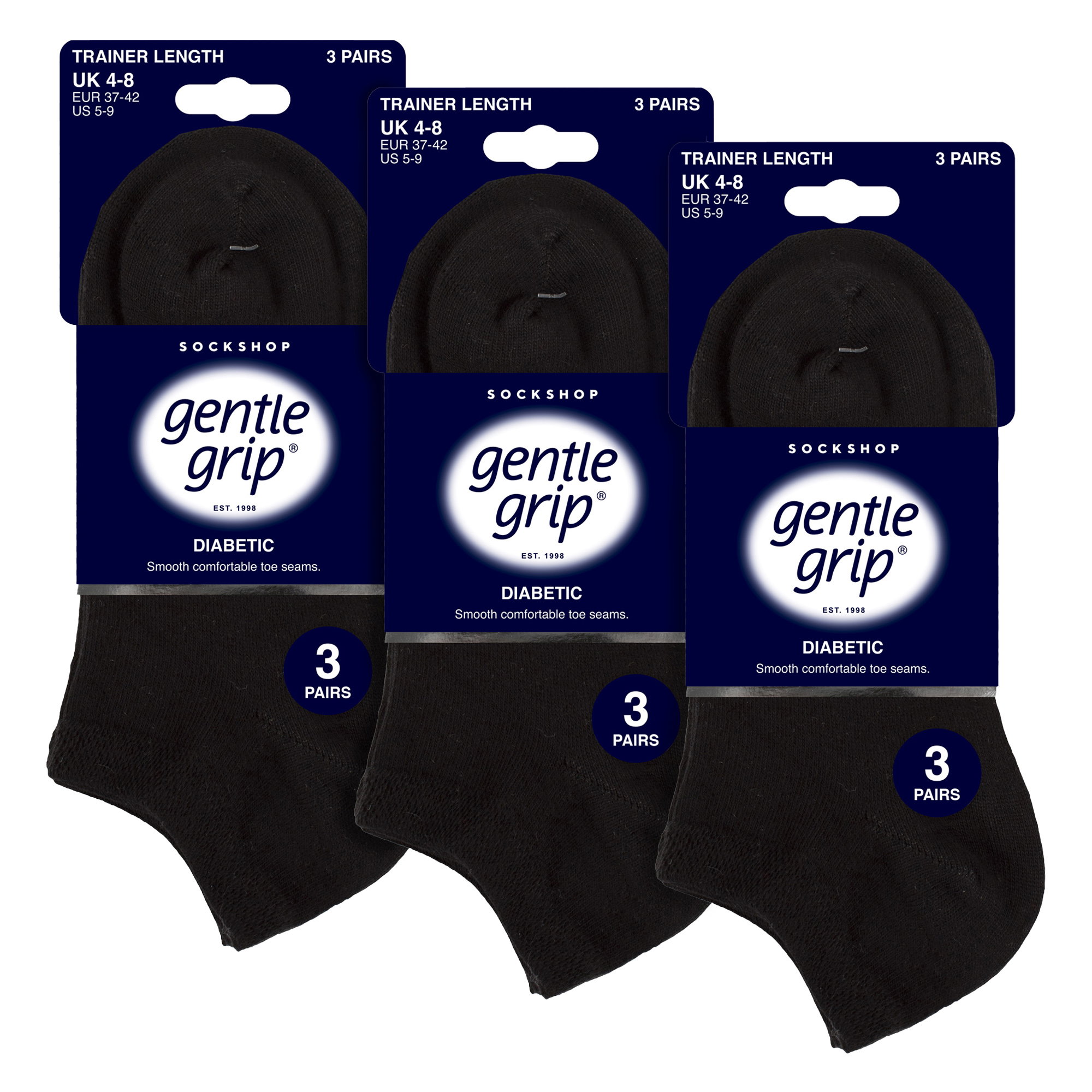 Black 9 Pack Honeycomb Top Ankle Cotton Socks, Image 3 of 3