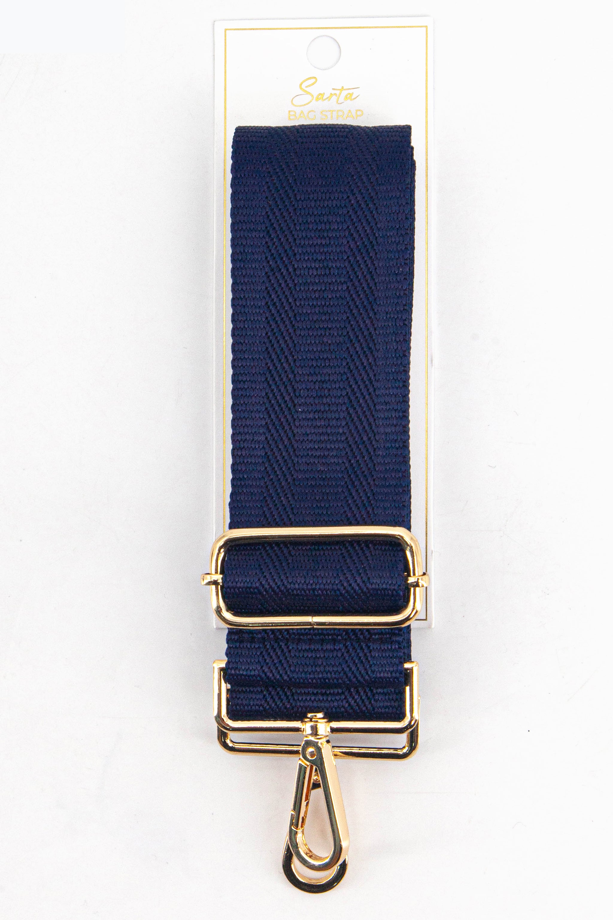 Navy Blue Sarta Navy Blue Plain Woven Wide Bag Strap, Image 4 of 4