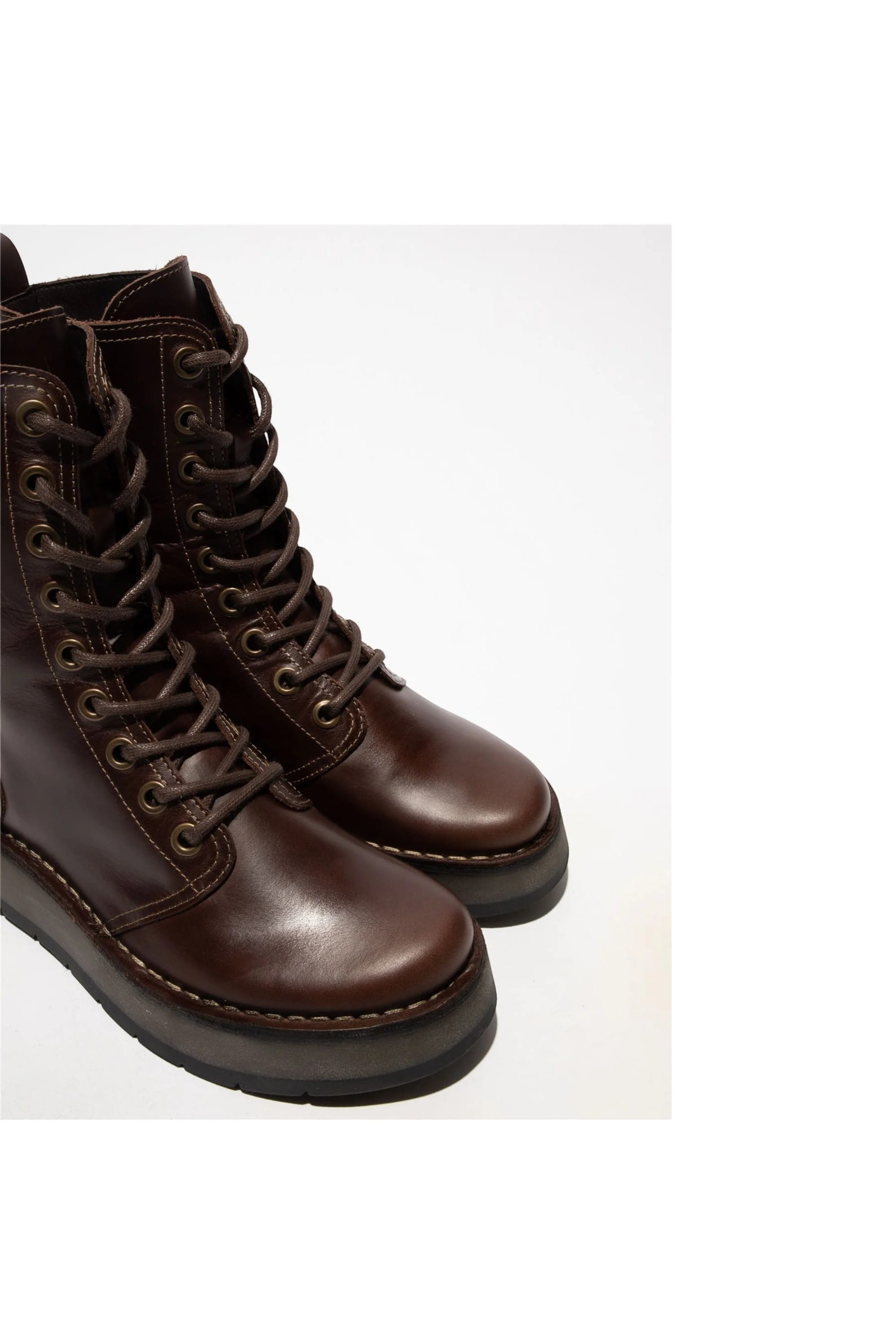 Brown Womens Leather Ankle Dress Boots-RAMI043, Image 5 of 5