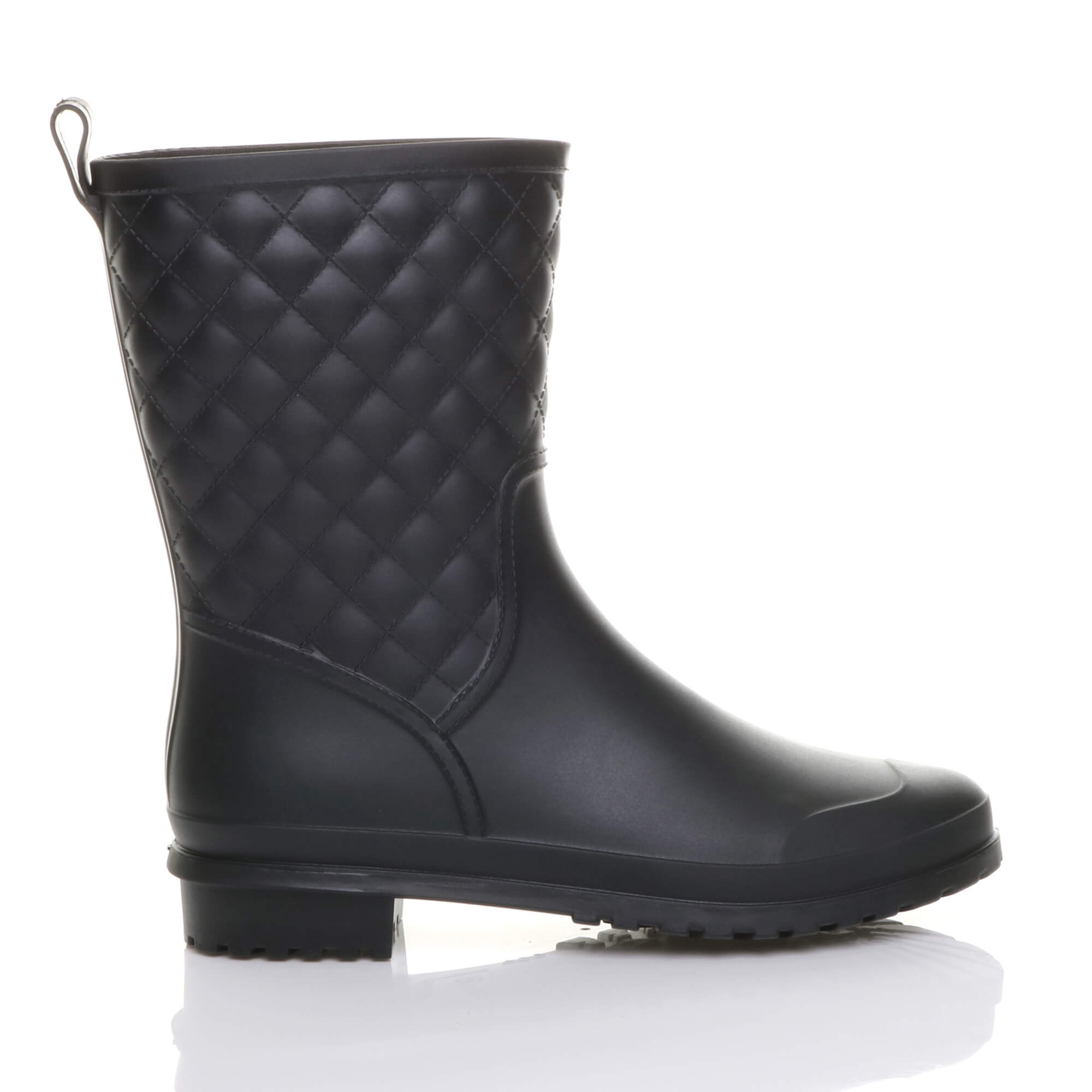 Black Waterproof Wellingtons Quilted Ankle Boots Wellies, Image 5 of 6
