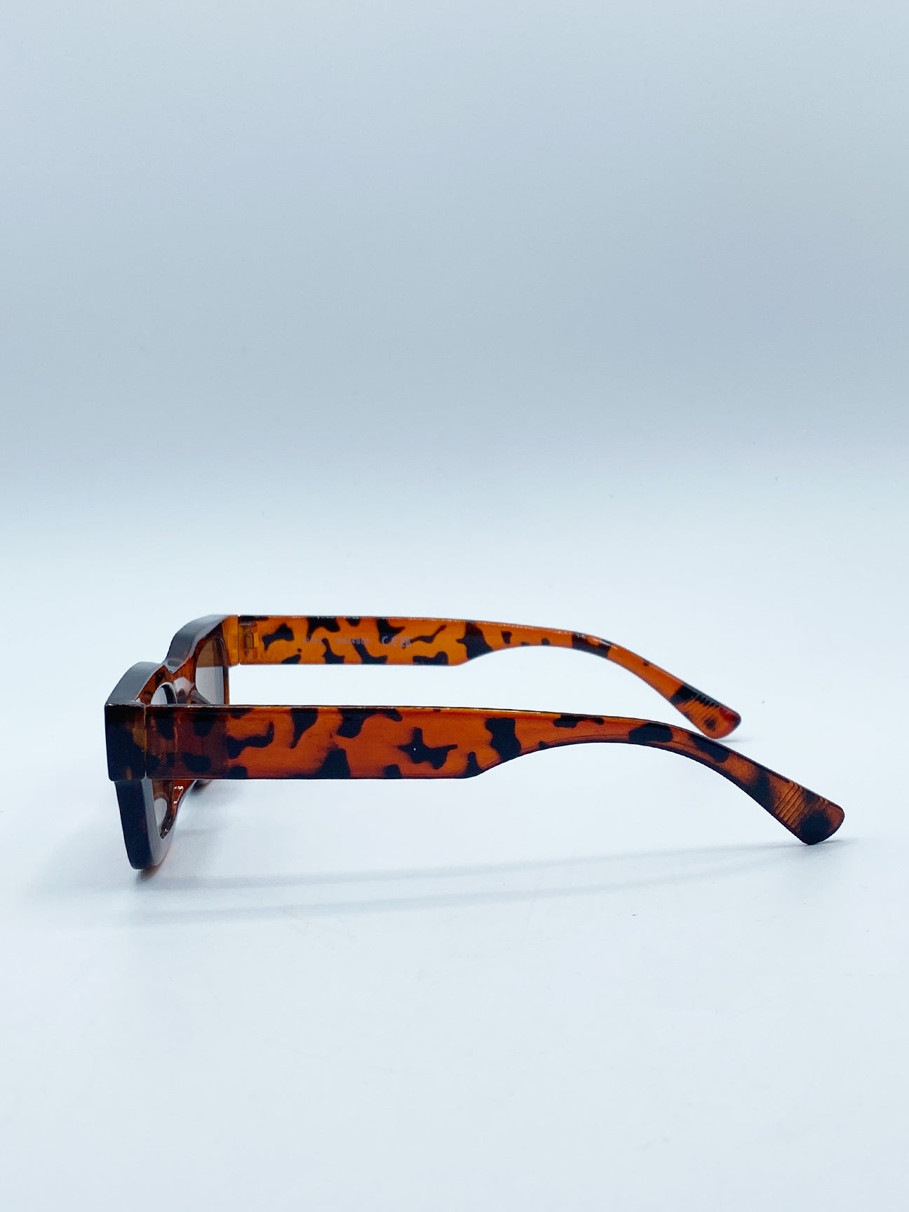 Brown Chunky Square Frame Sunglasses in Tortoiseshell, Image 3 of 4