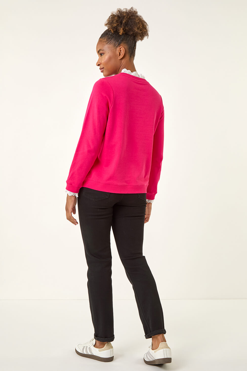 Pink Frill Trim Sweatshirt, Image 4 of 5
