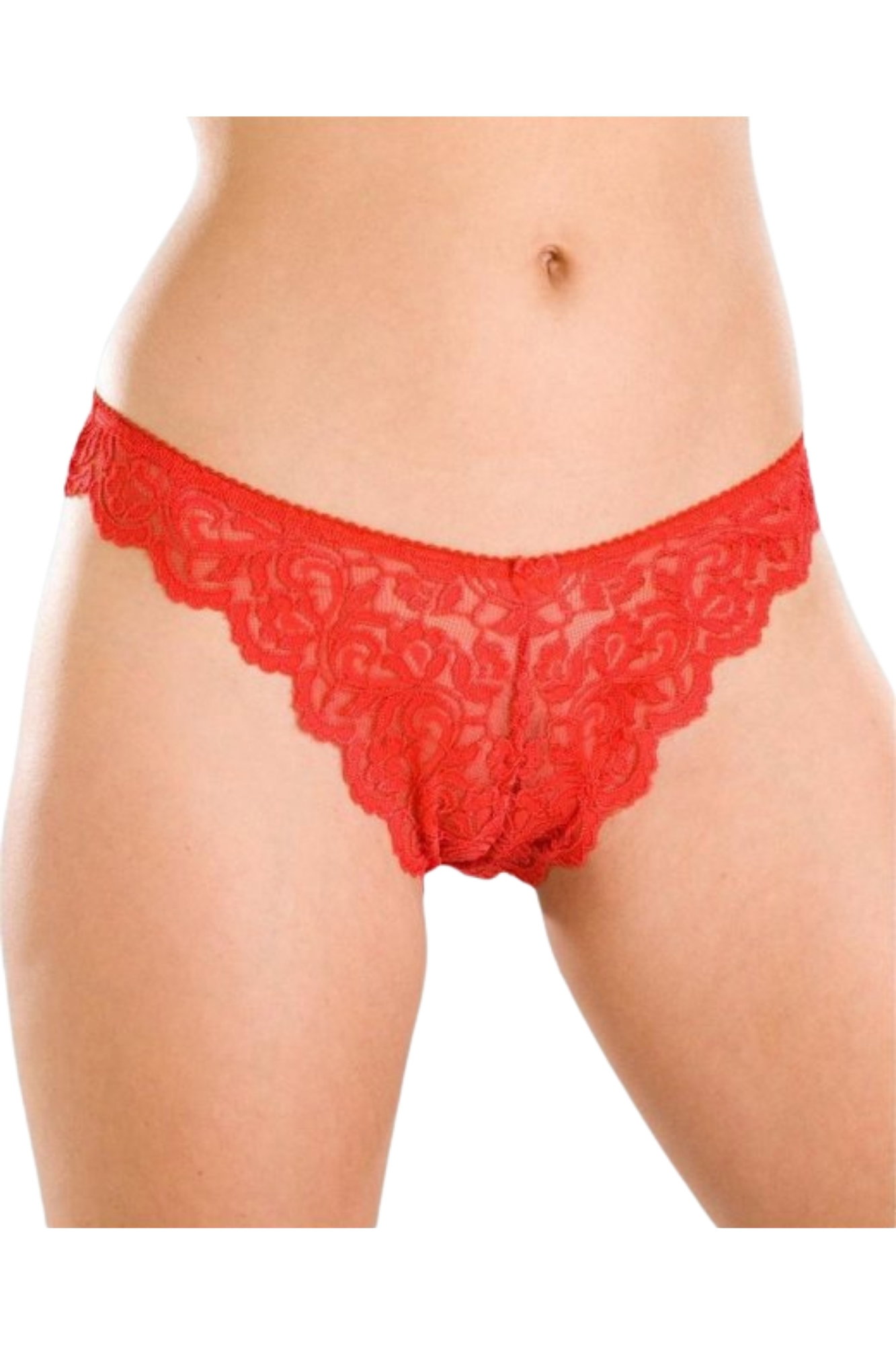 Red 3 Pack Floral Lace Thongs, Image 1 of 1