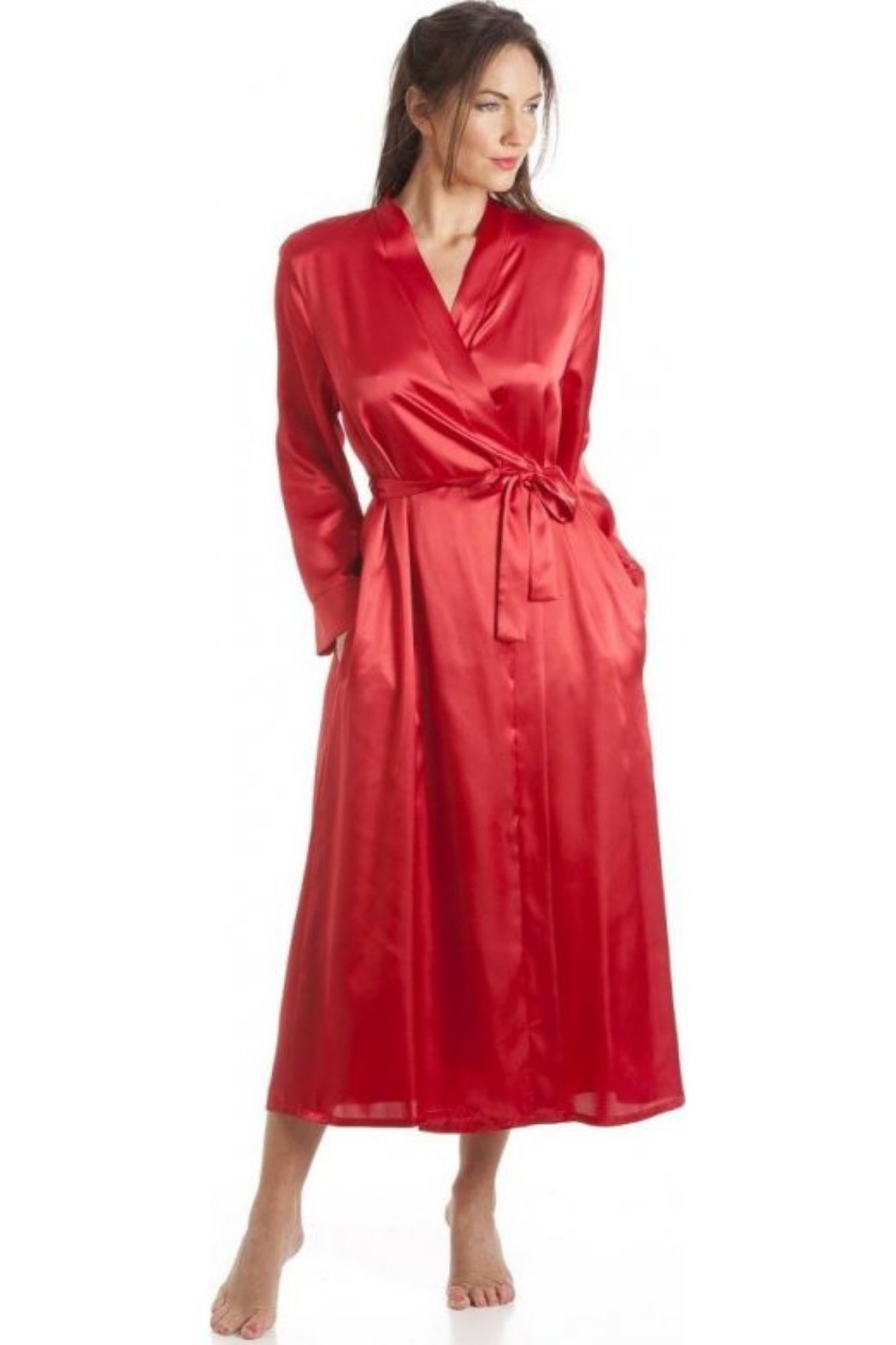 Red Camille Lingerie Red Long Satin Wrap, Image 1 of 5
