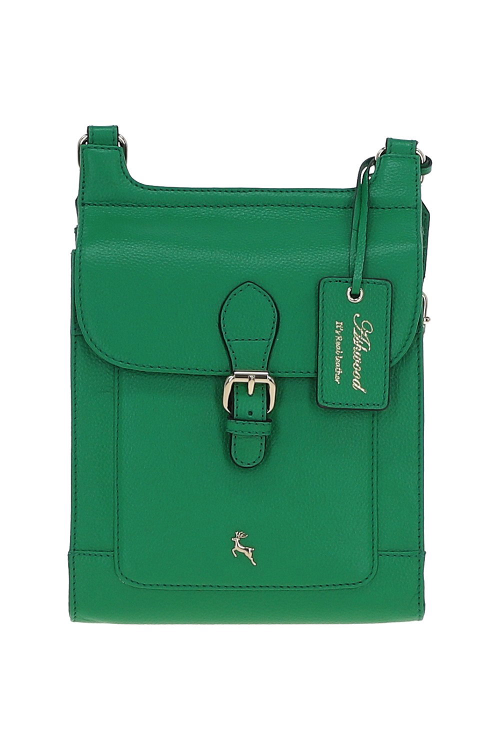 Green 'Eclisse Cuoio' Real Leather Crossbody Bag, Image 1 of 4